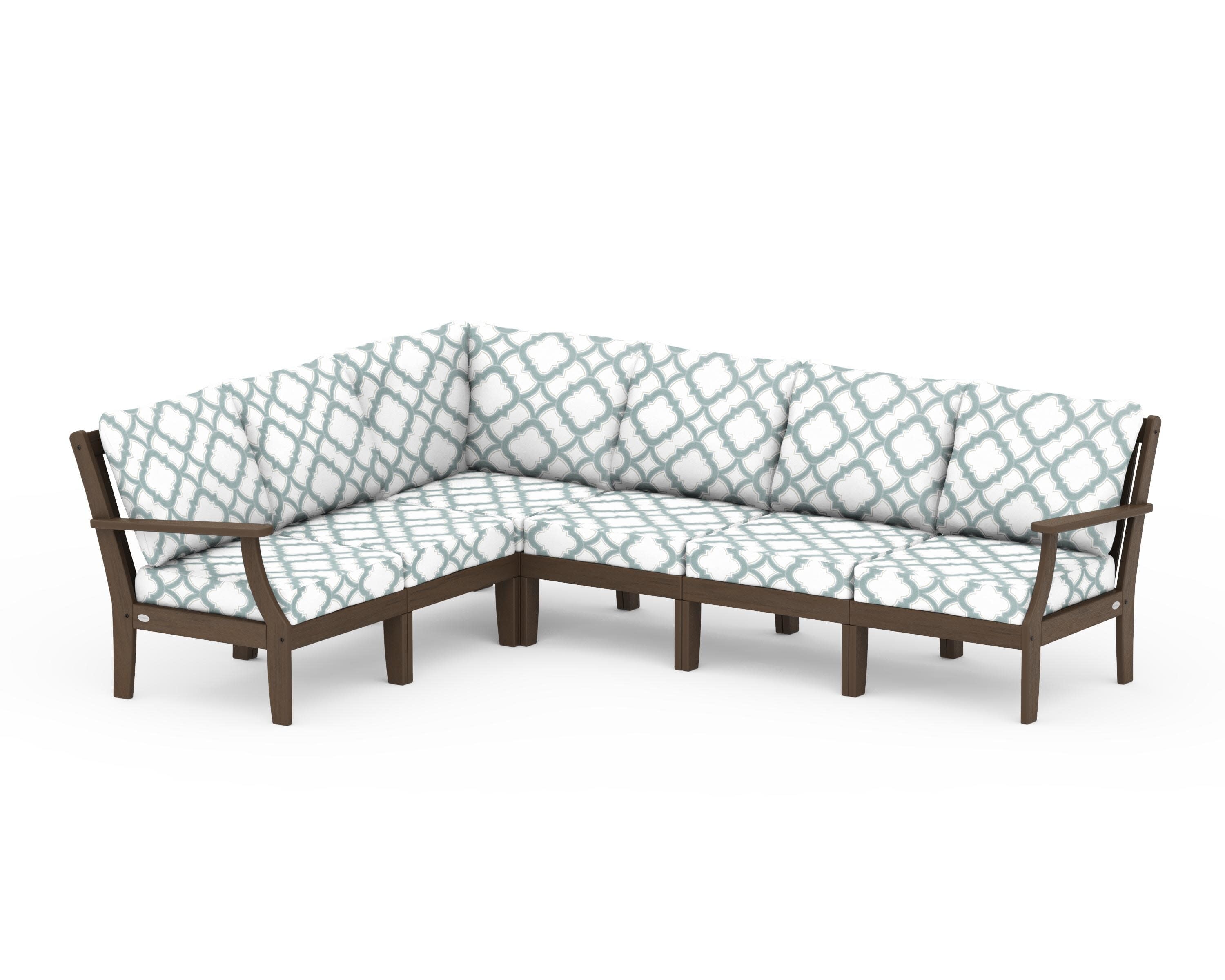 Braxton Modular 6-Piece Deep Seating Set in Kona / Trellis Glacier Spa