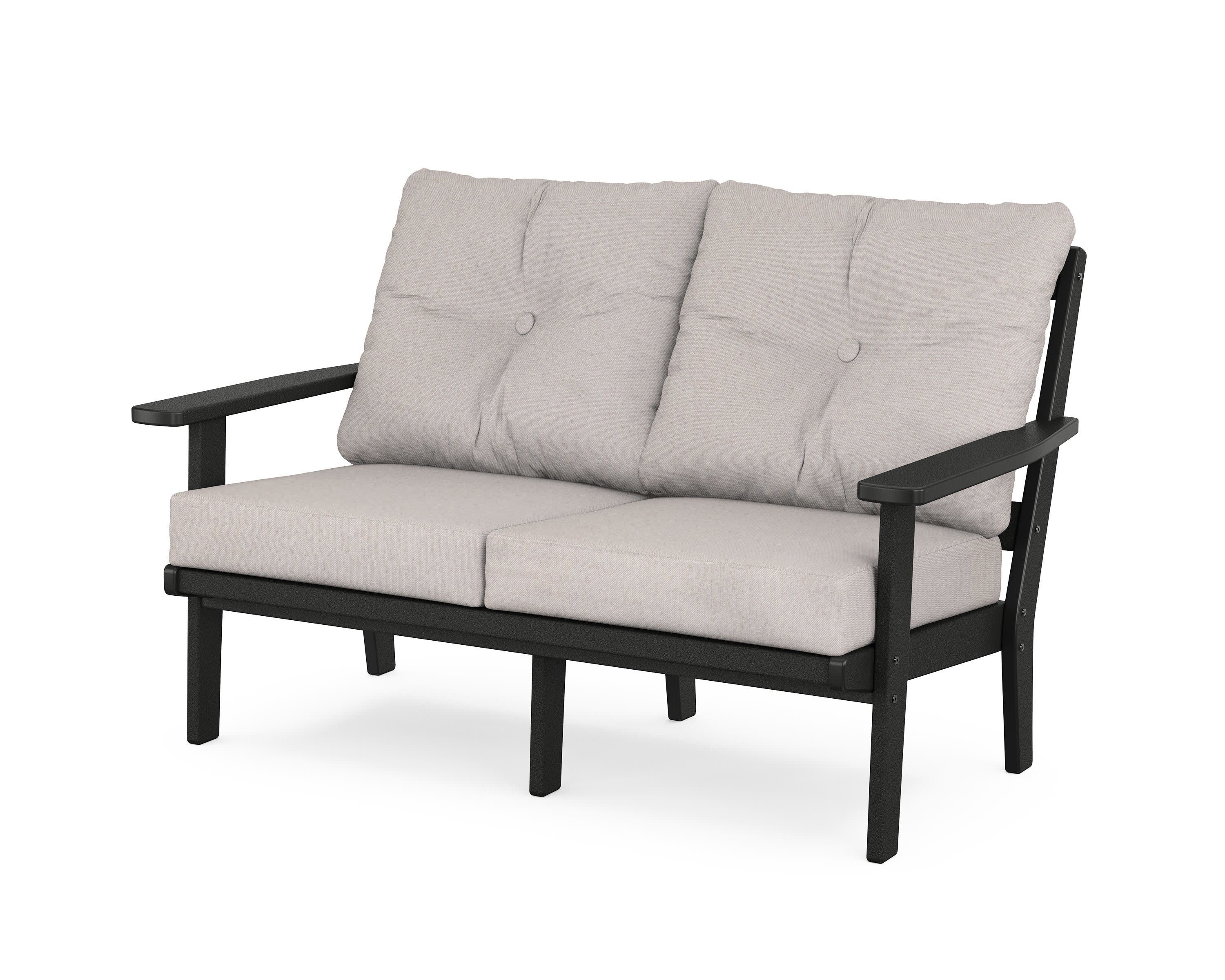 Oxford Deep SeatingLoveseat in Black / Dune Burlap