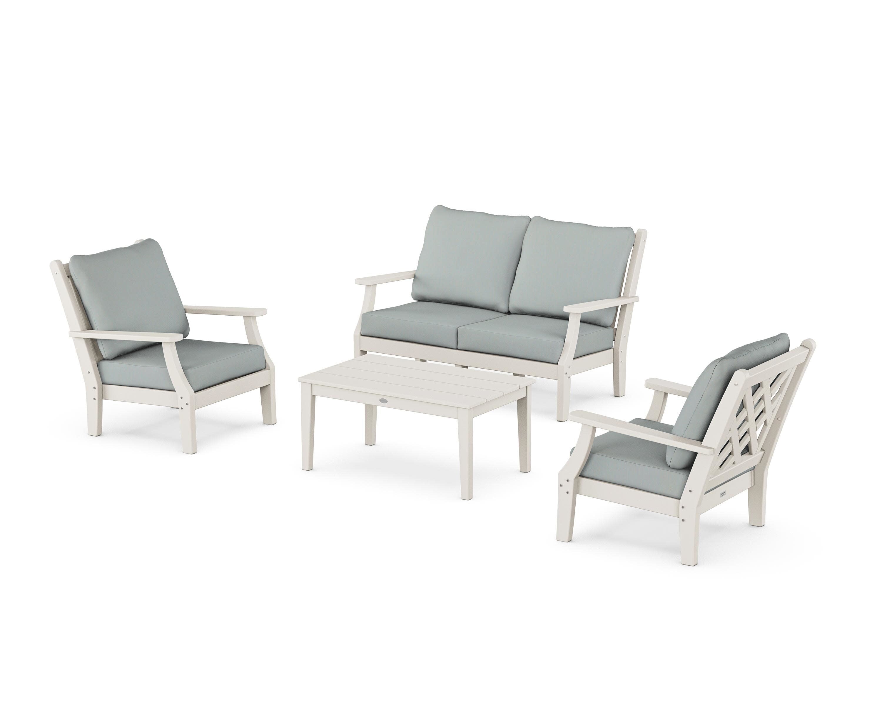 Wovendale 4-Piece Deep Seating Set with Loveseat in Sand / Spa