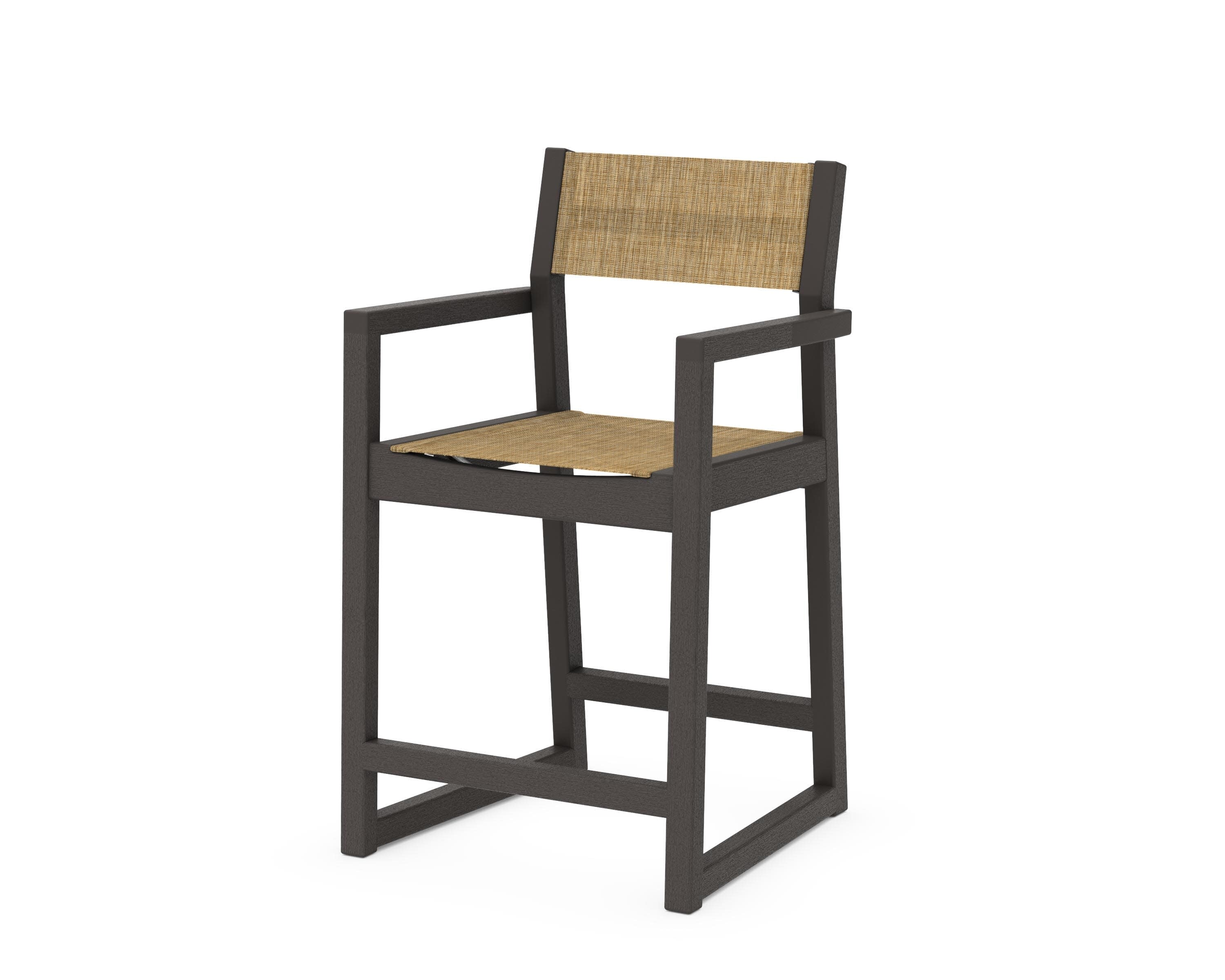EDGE Sling Counter Arm Chair in Vintage Coffee / Burlap Sling
