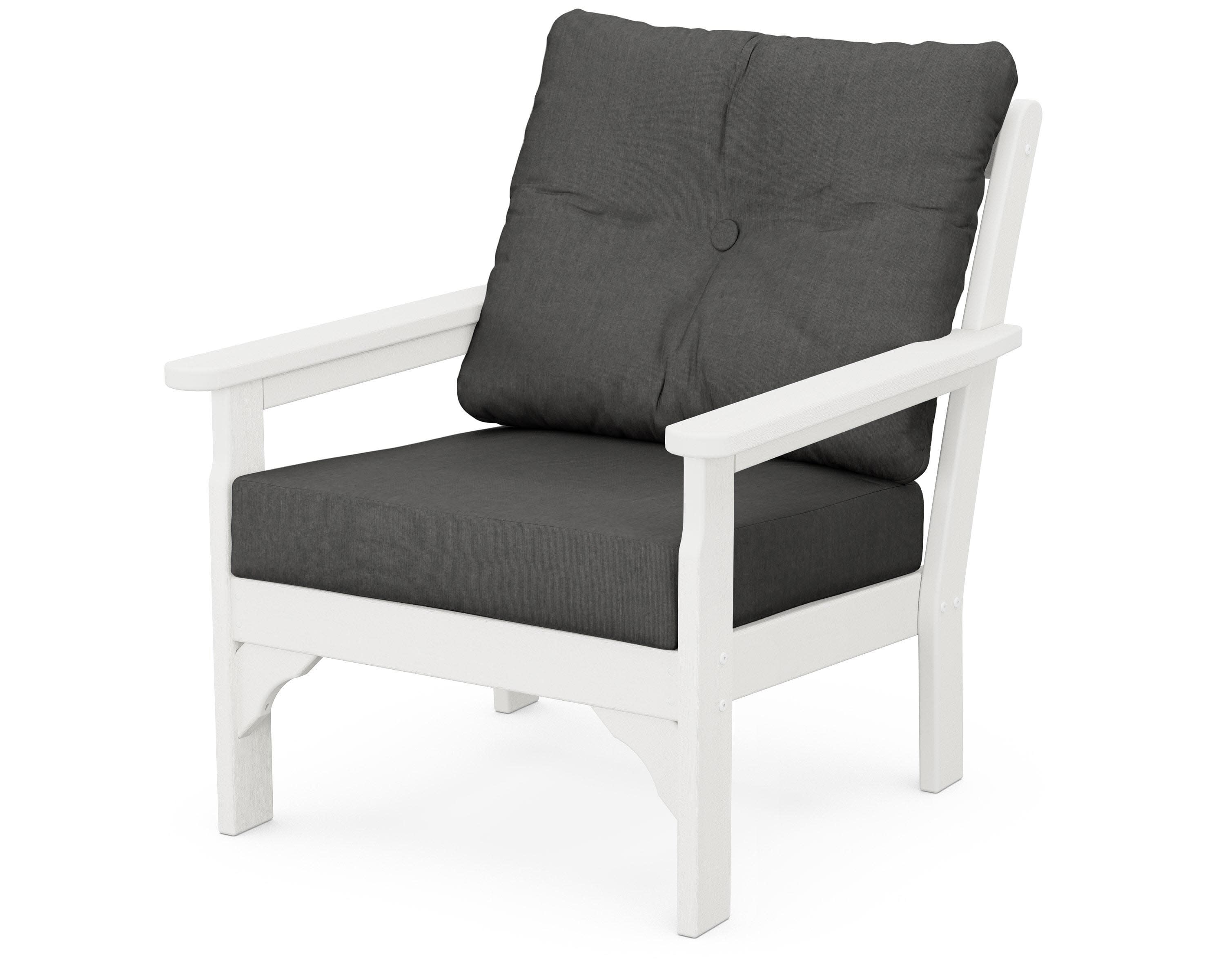 Vineyard Deep Seating Chair in Vintage White / Spectrum Carbon