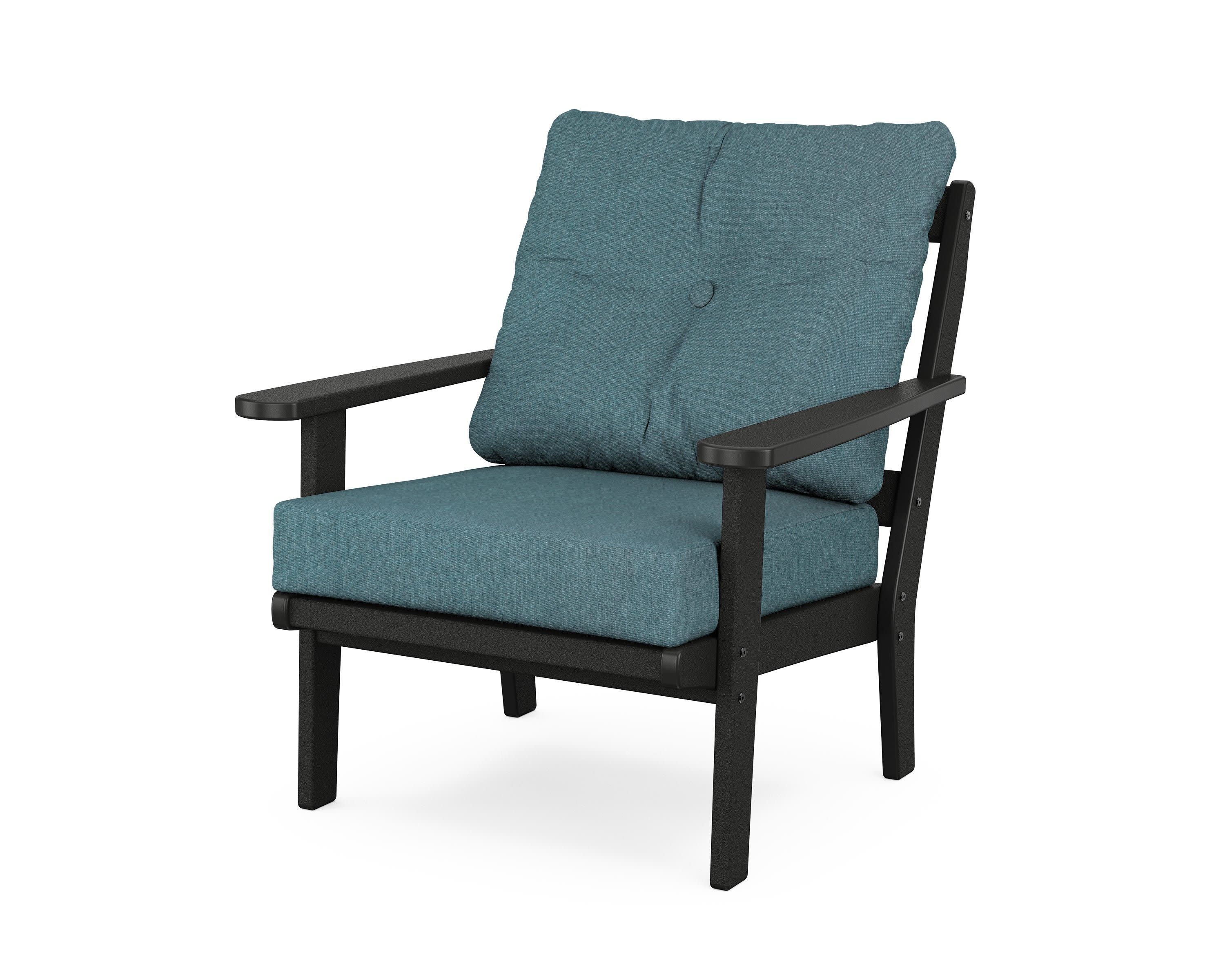 Mission Deep Seating Chair in Black / Ocean Teal