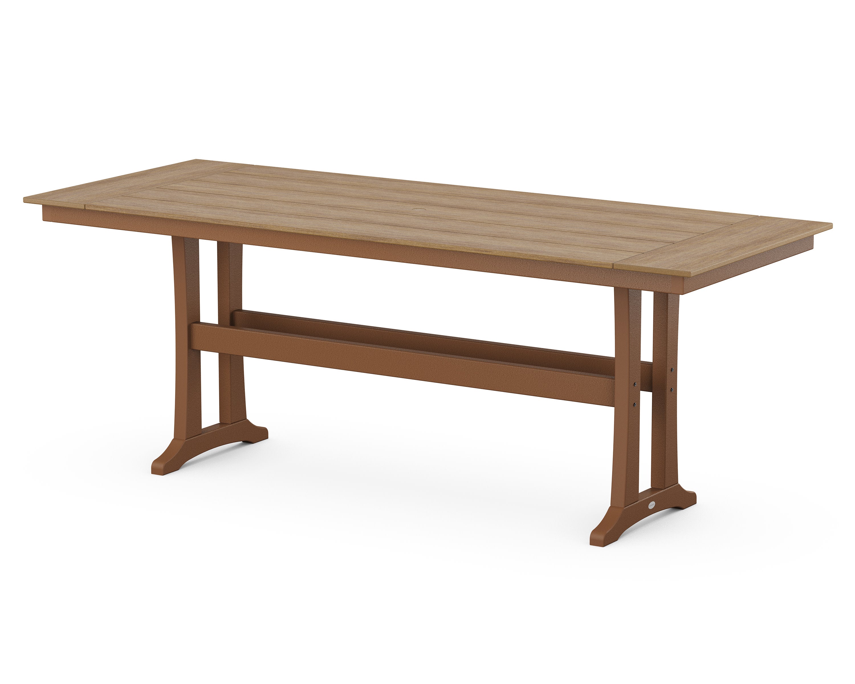 Farmhouse Trestle 38" x 96" Counter Table in Teak / Natural
