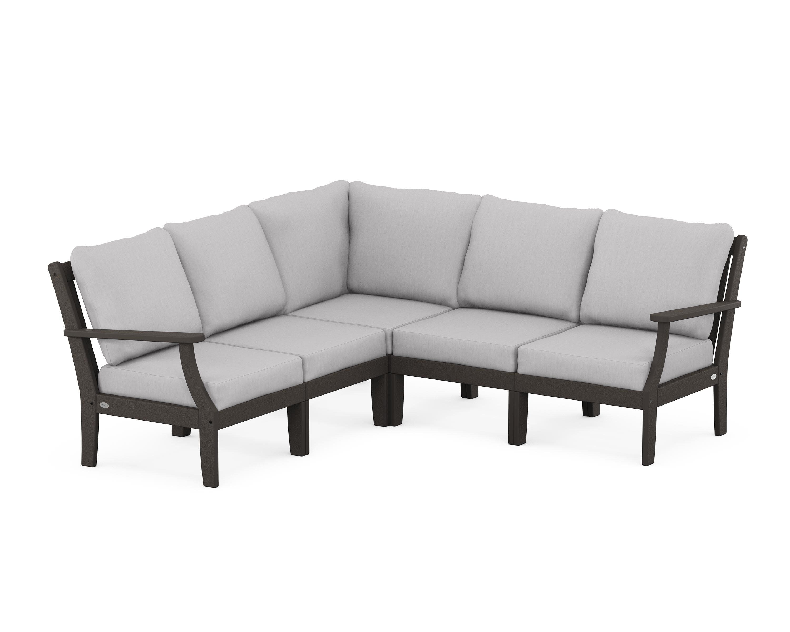 Braxton Modular 5-Piece Deep Seating Set in Vintage Coffee / Granite