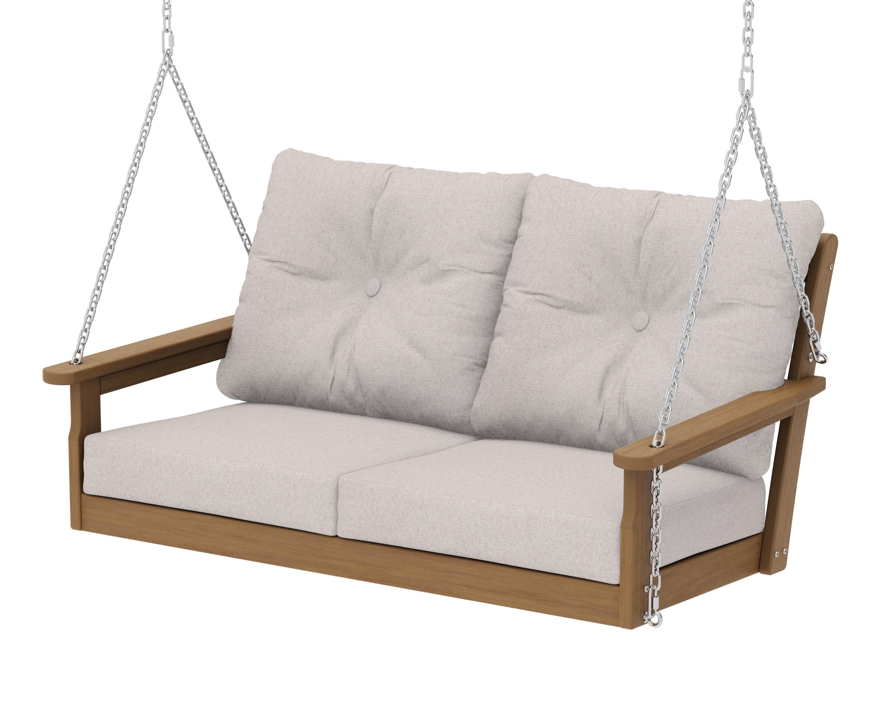Vineyard Deep Seating Swing in Natural / Dune Burlap