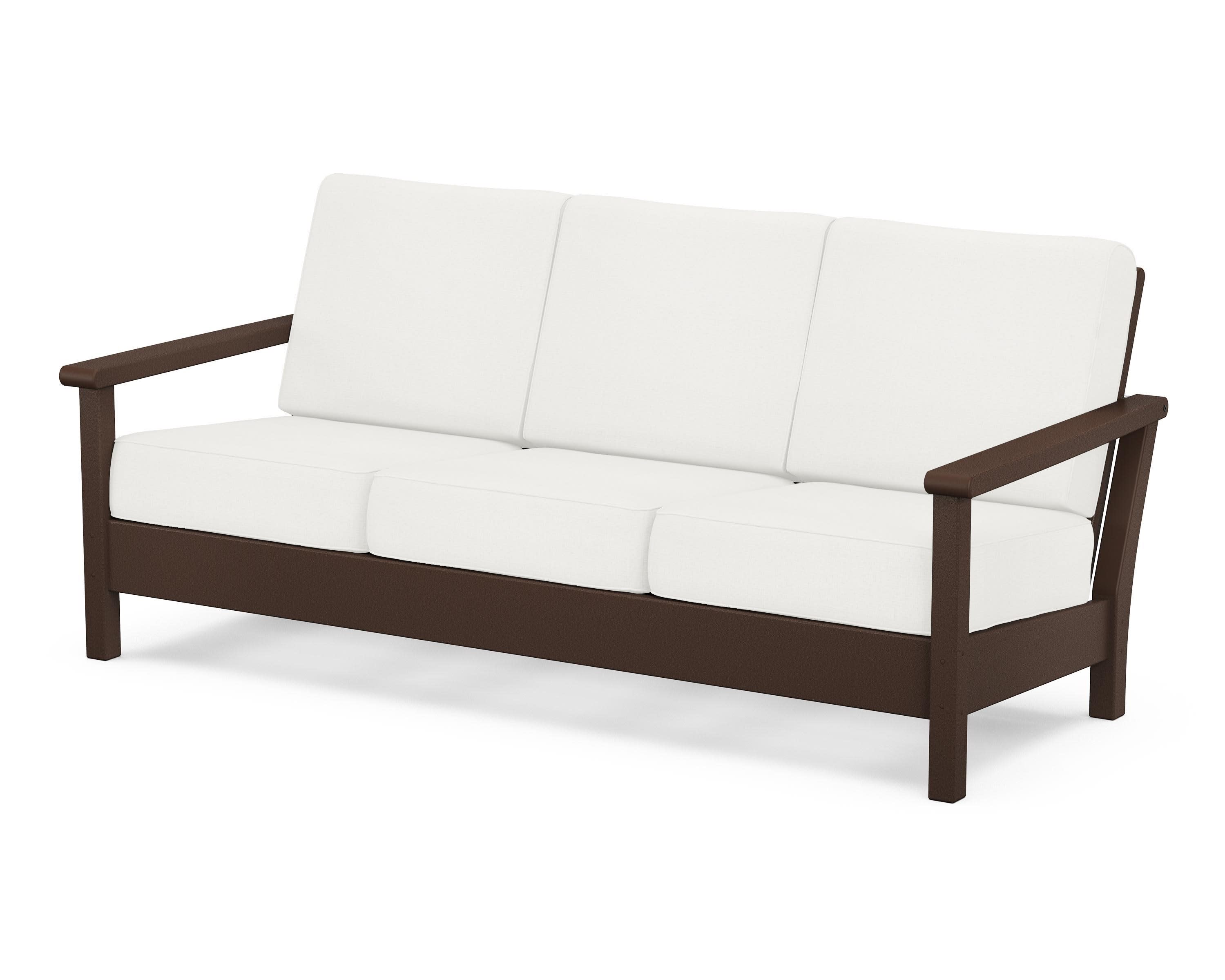 Harbour Deep Seating Sofa in Mahogany / Natural Linen