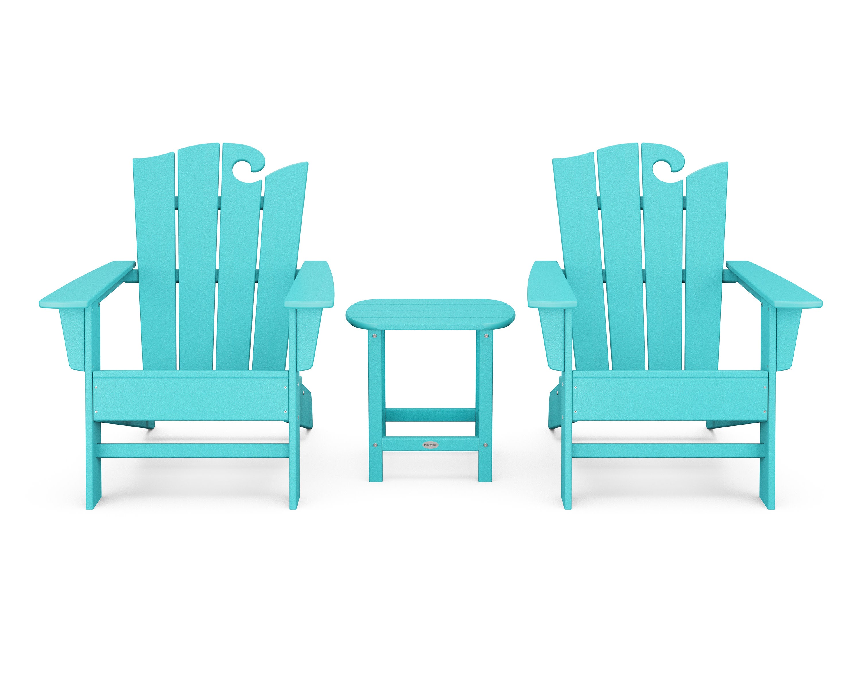 Wave 3-Piece Adirondack Set with The Ocean Chair in Aruba