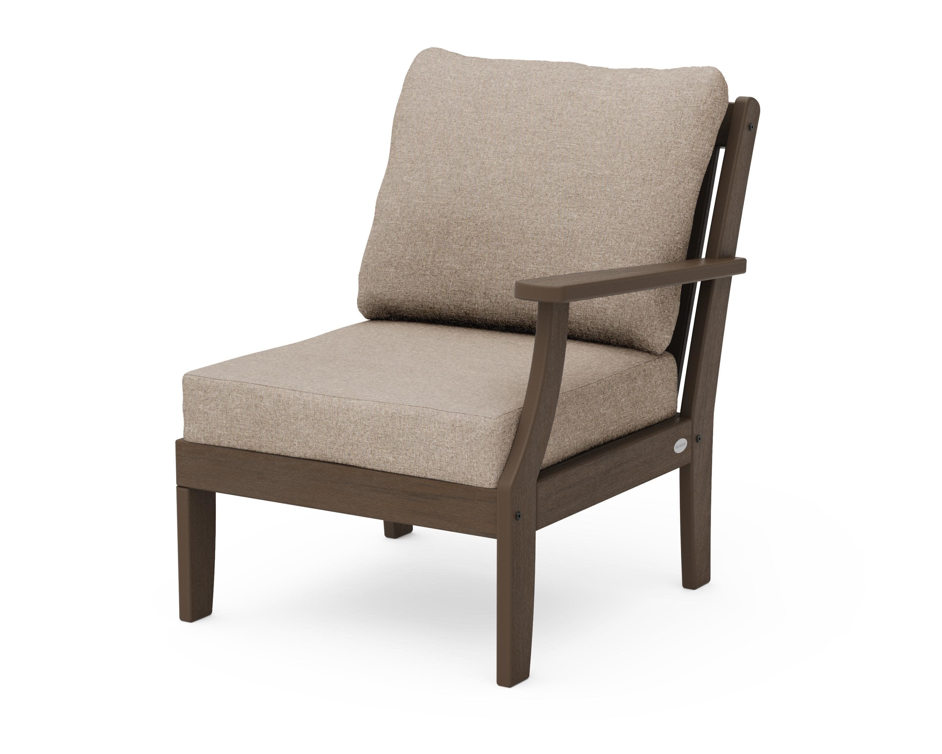 Braxton Modular Right Arm Chair in Kona / Spiced Burlap