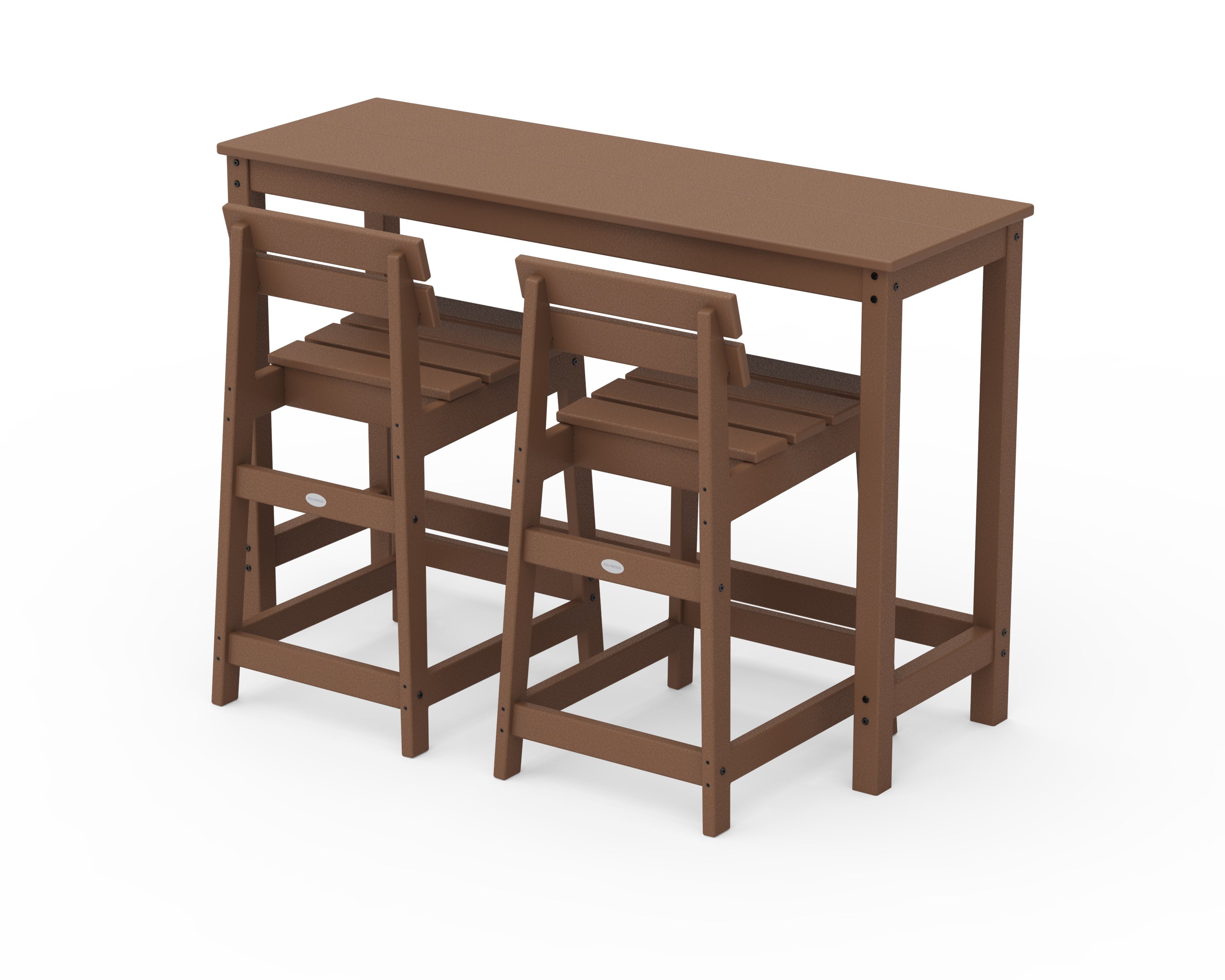 Modern Studio Plaza Lowback Counter Chair 3-Piece Balcony Set in Teak