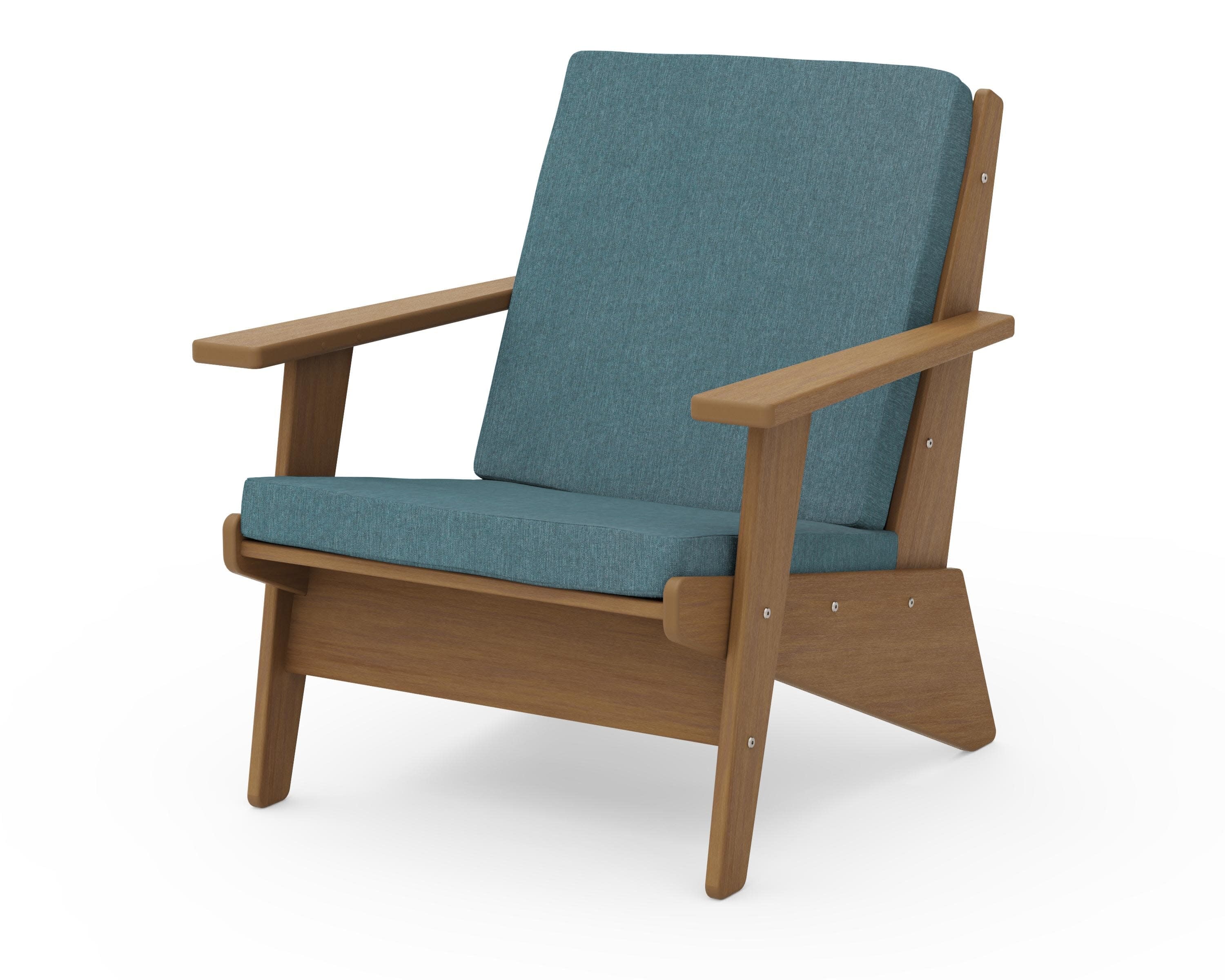 Riviera Modern Lounge Chair in Natural / Ocean Teal