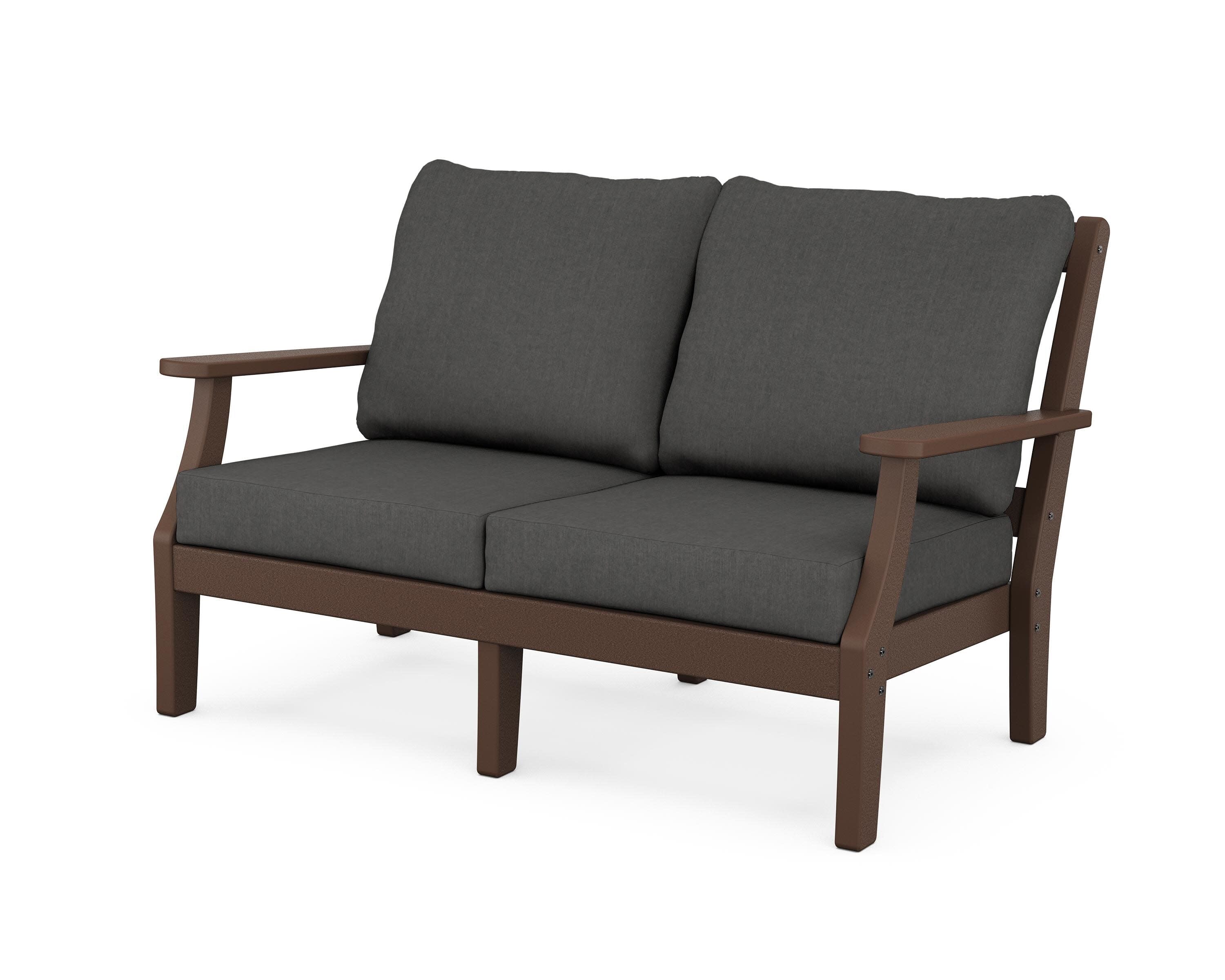 Chinoiserie Deep Seating Loveseat in Mahogany / Spectrum Carbon