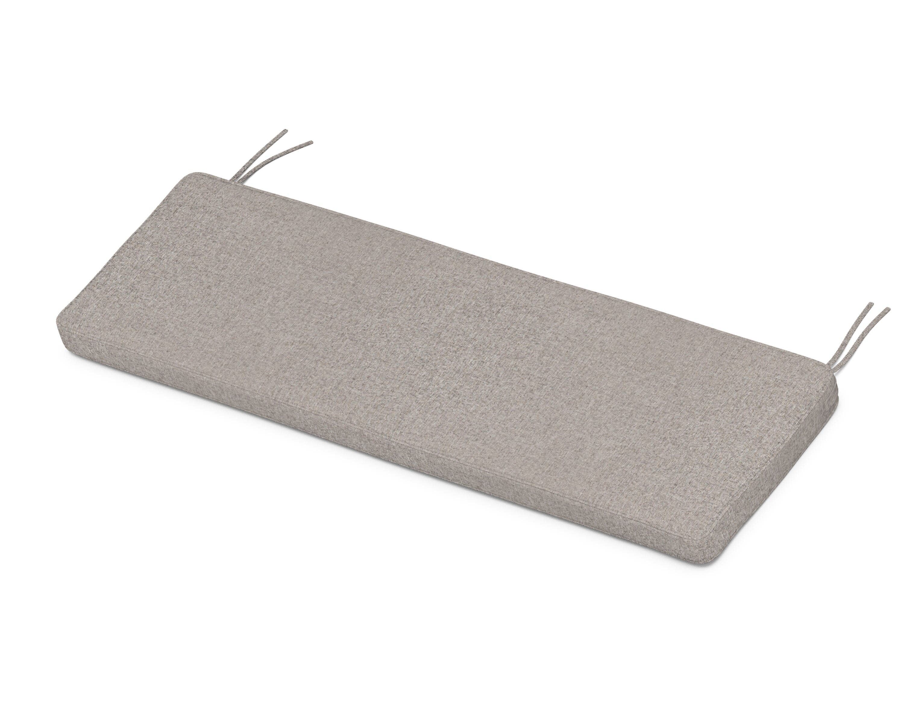 Chinoiserie Bench Seat Cushion in Weathered Tweed