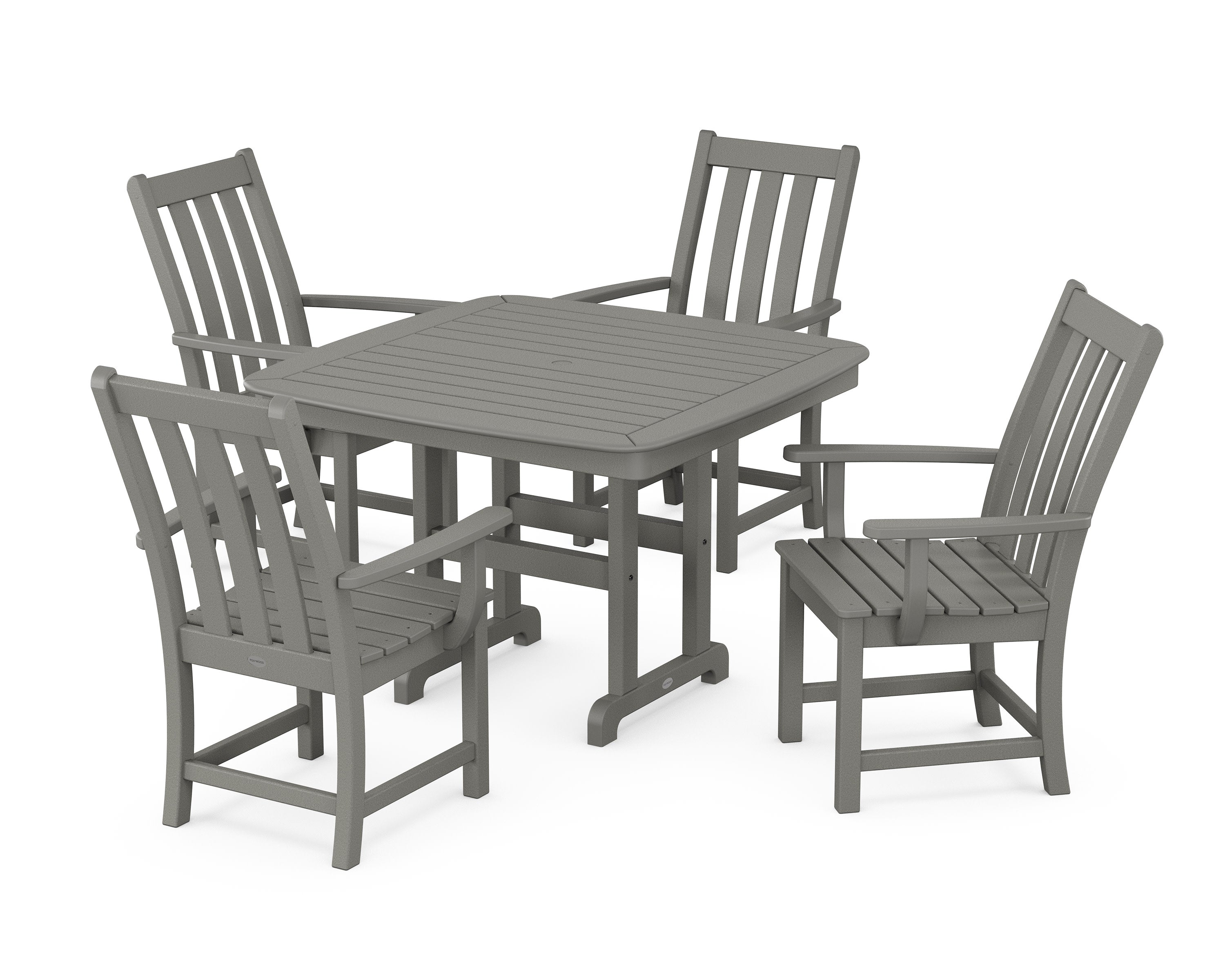 Vineyard 5-Piece Dining Set with Trestle Legs in Slate Grey