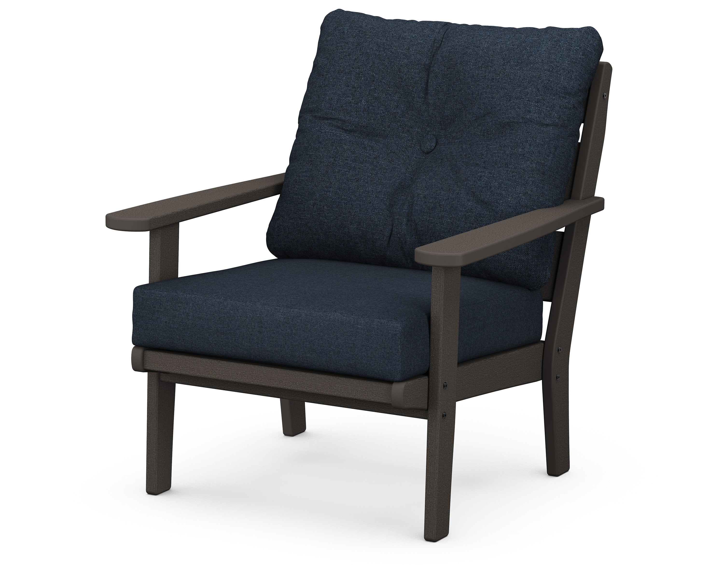 Lakeside Deep Seating Chair in Vintage Coffee / Marine Indigo