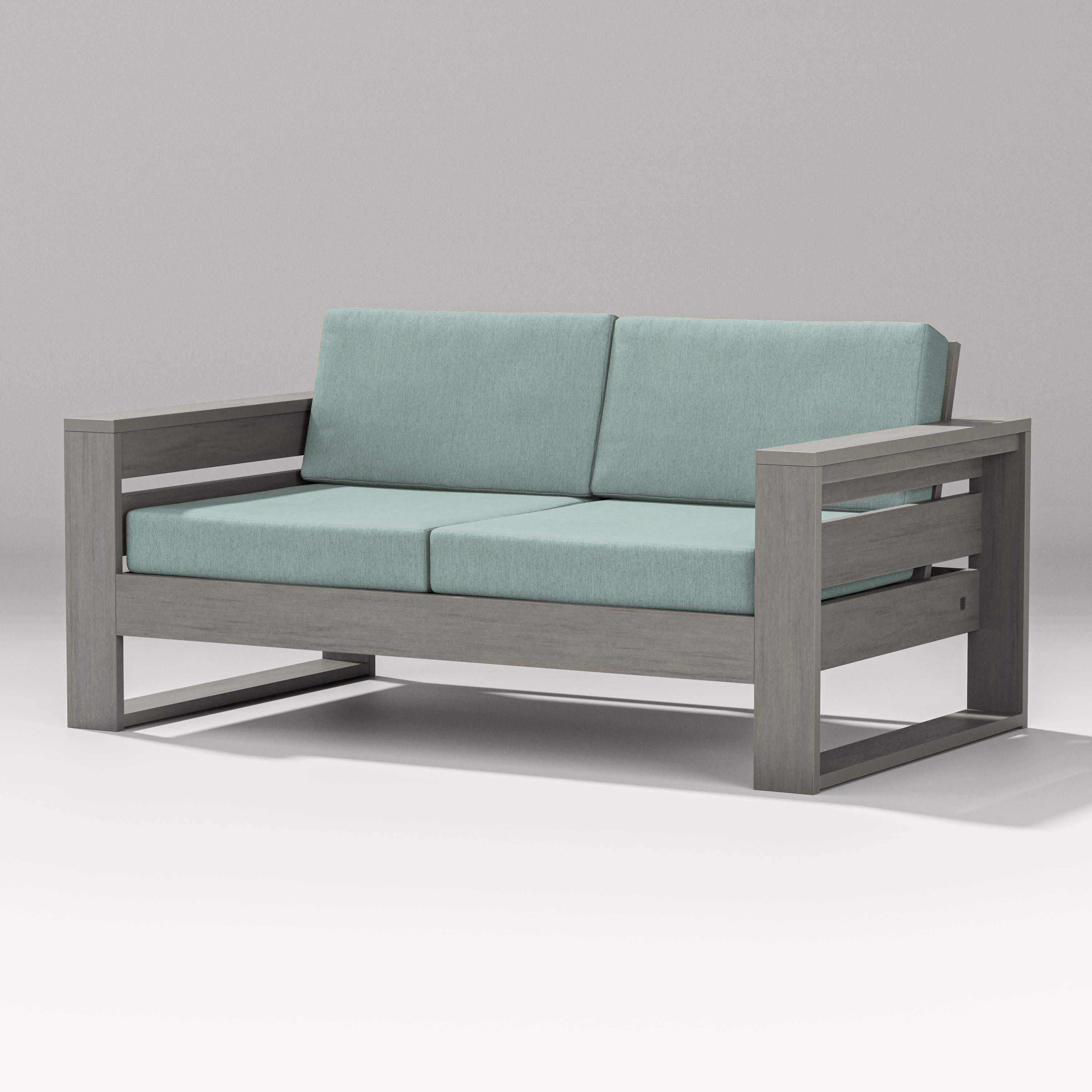 Latitude Loveseat in Driftwood / Glacier Spa