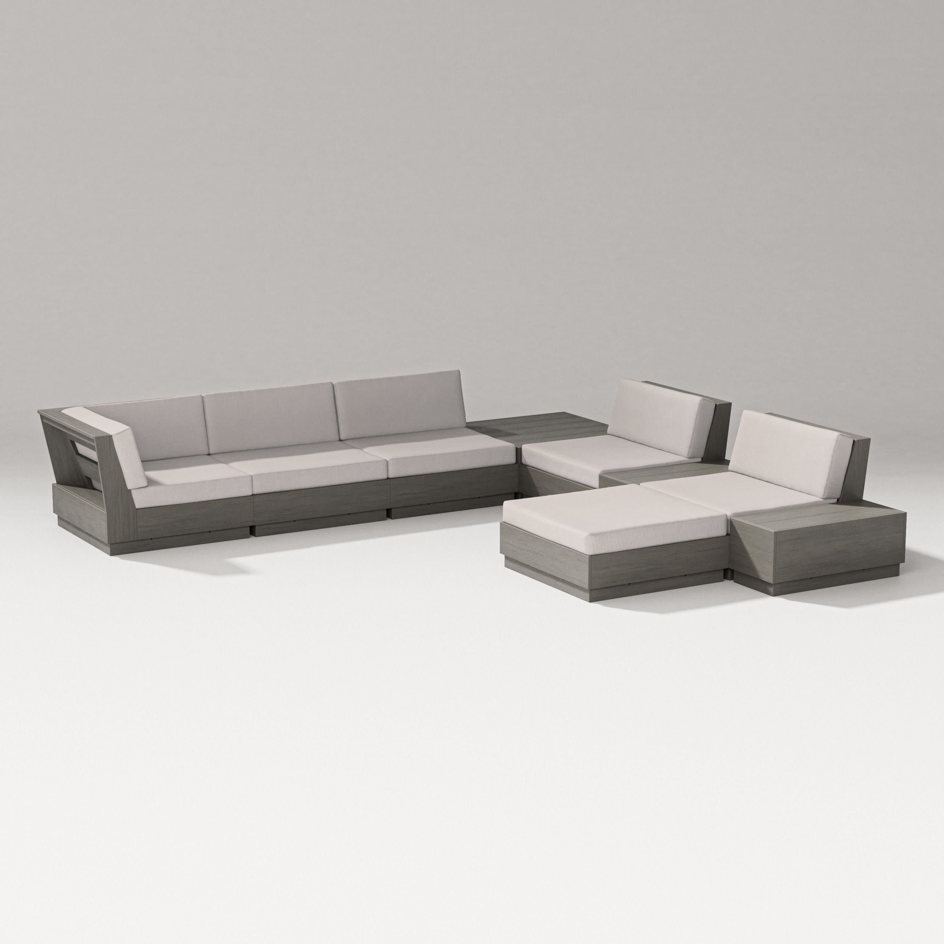Elevate 9-Piece Conversation Sectional in Driftwood / Dune Burlap