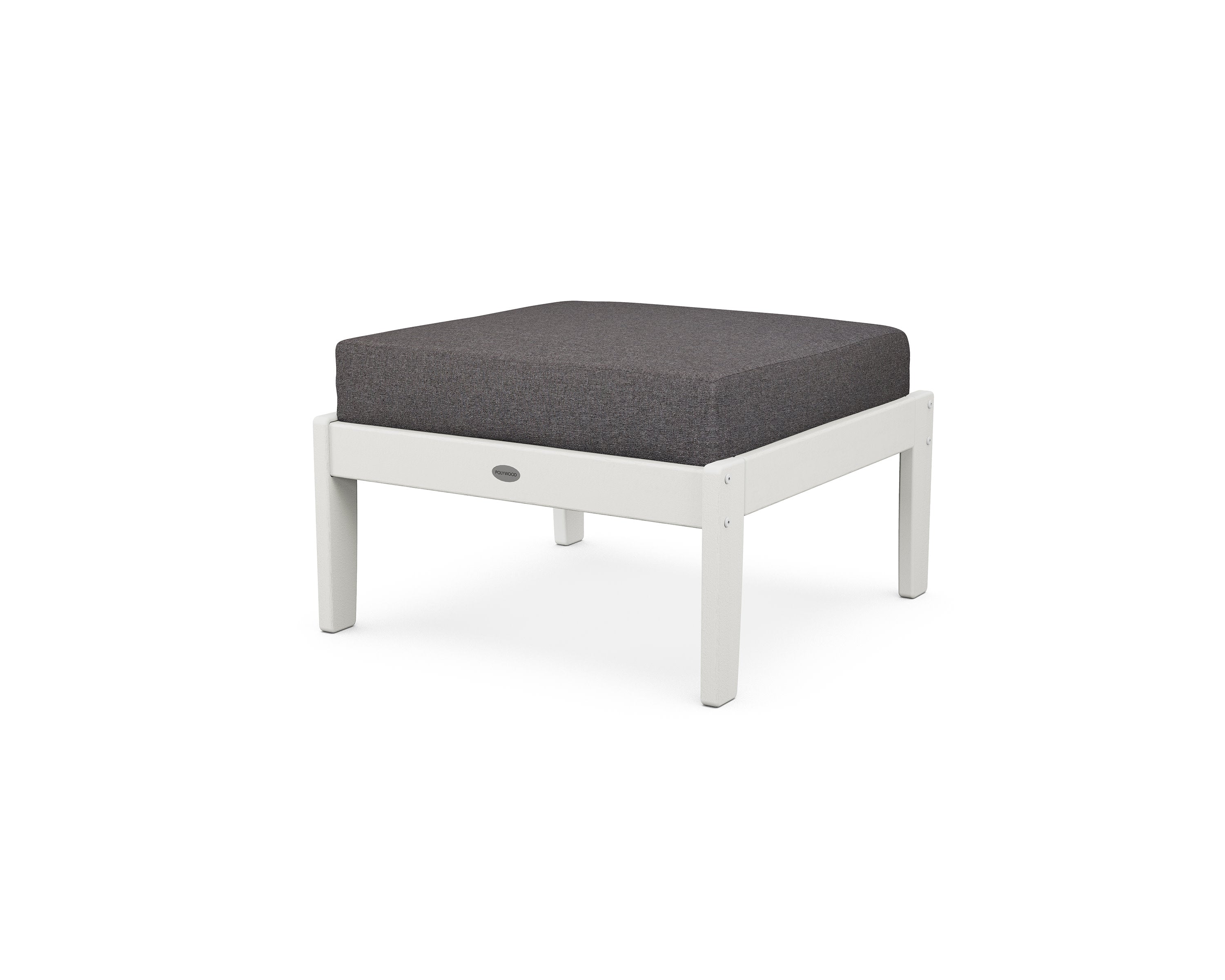 Braxton Deep Seating Ottoman in Vintage White / Ash Charcoal