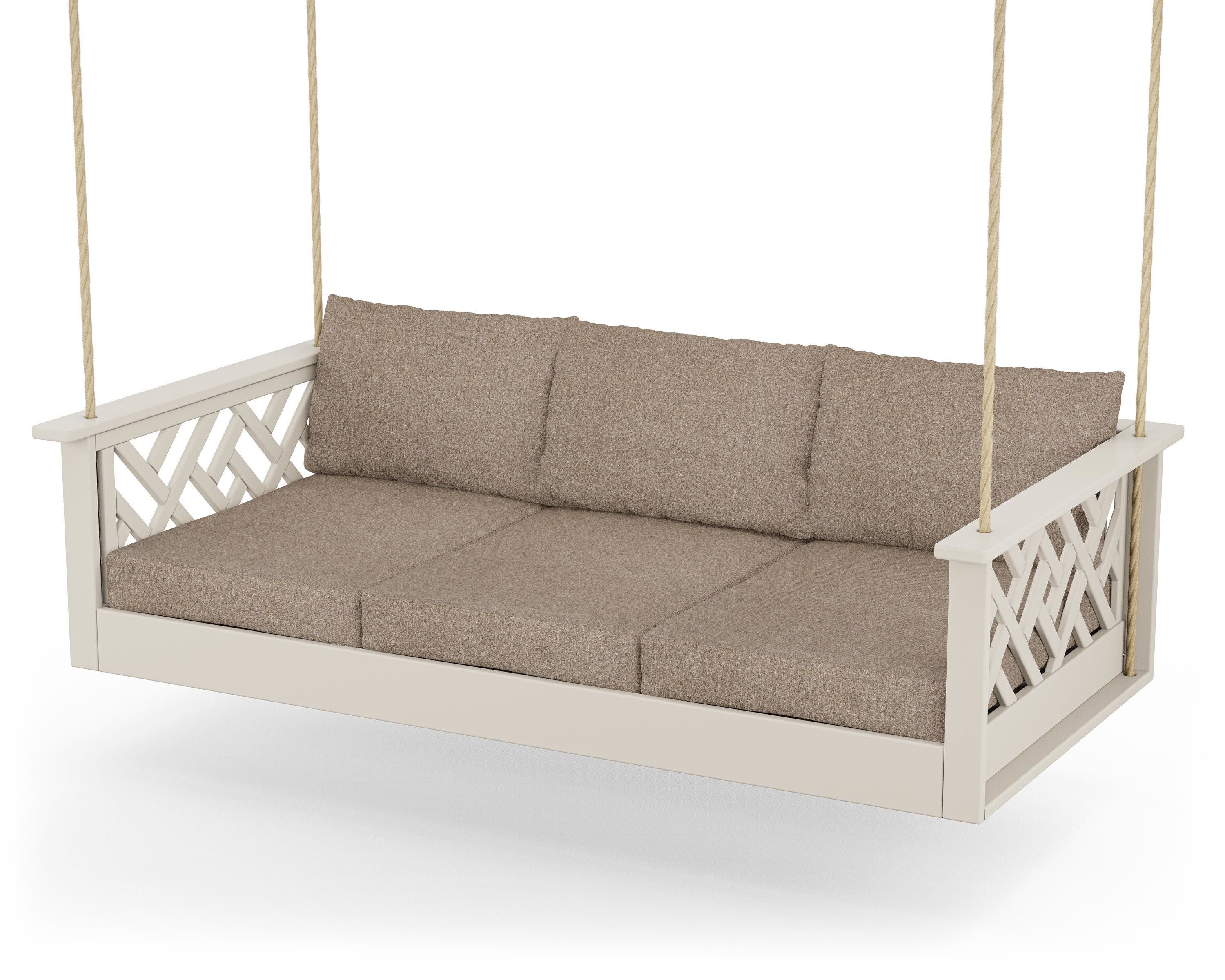 Chippendale Daybed Swing in Sand / Spiced Burlap