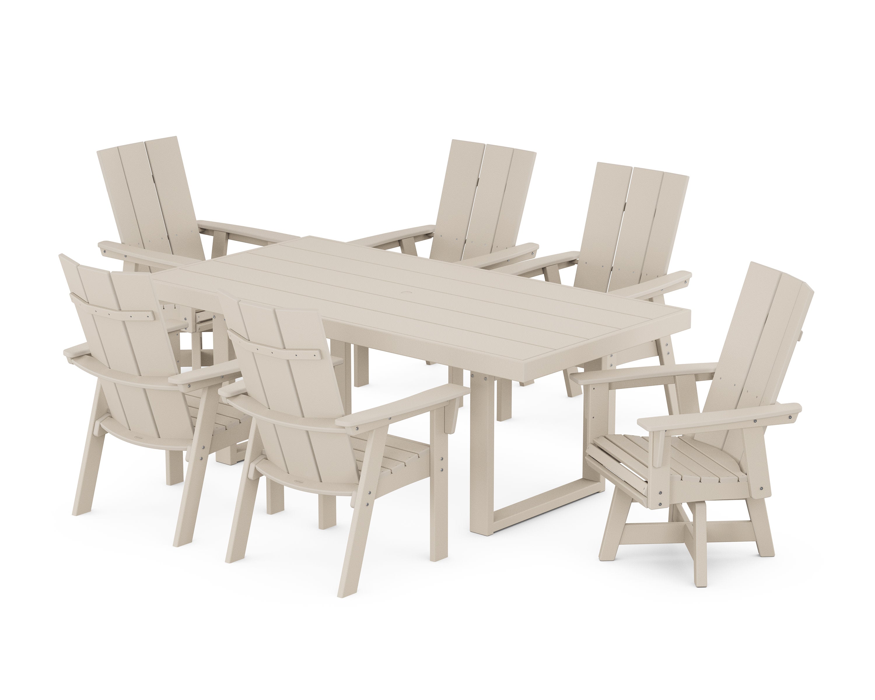 Modern Adirondack 7-Piece Dining Set in Sand