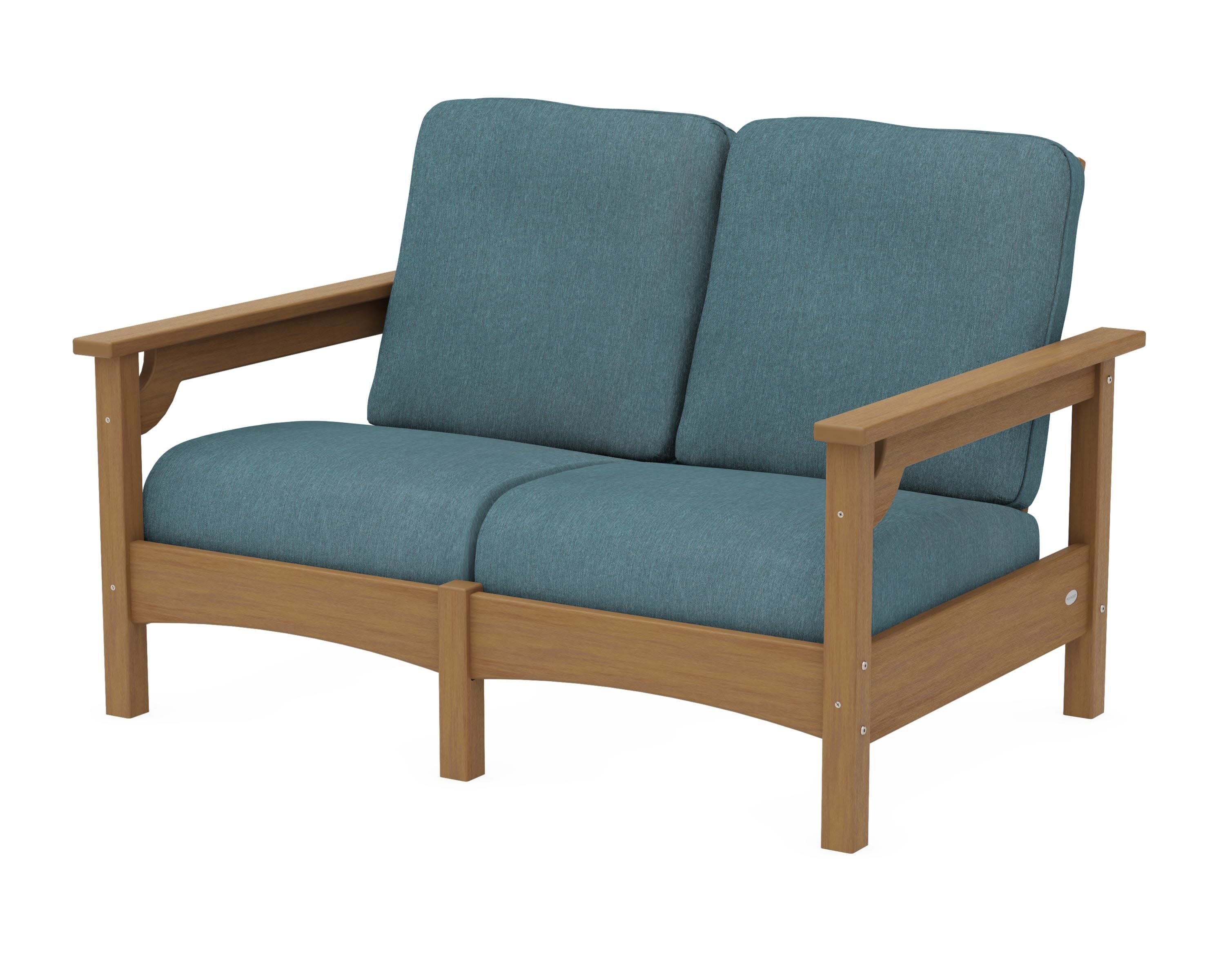 Club Loveseat in Natural / Ocean Teal