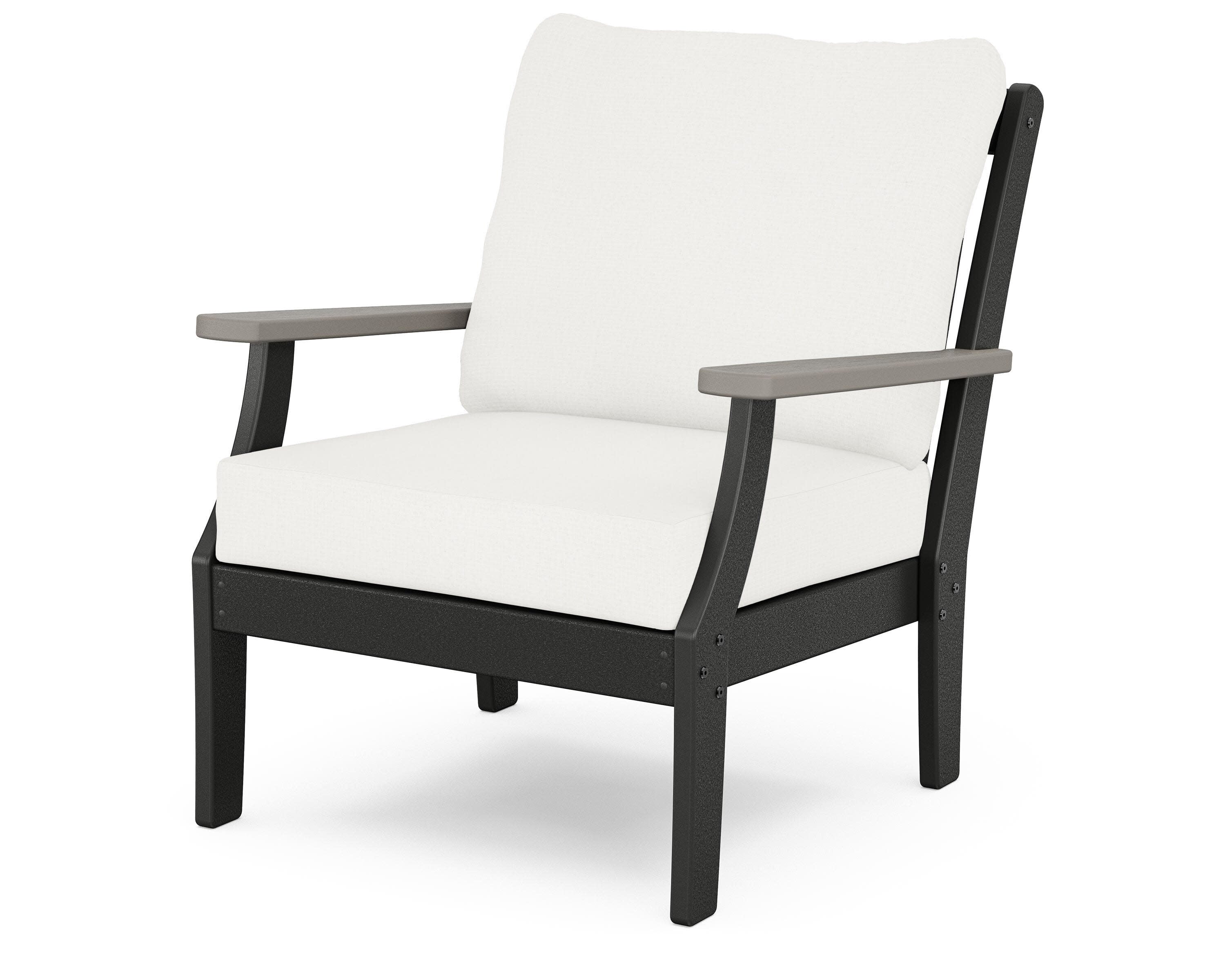 Braxton Deep Seating Chair in Black / Driftwood / Natural Linen
