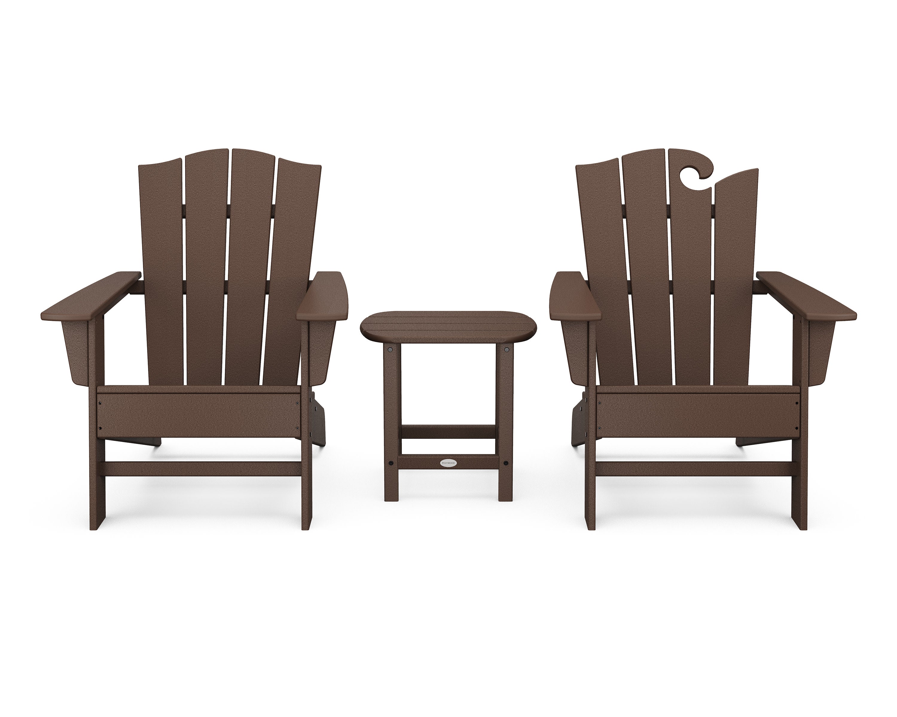 Wave Collection 3-Piece Set in Mahogany