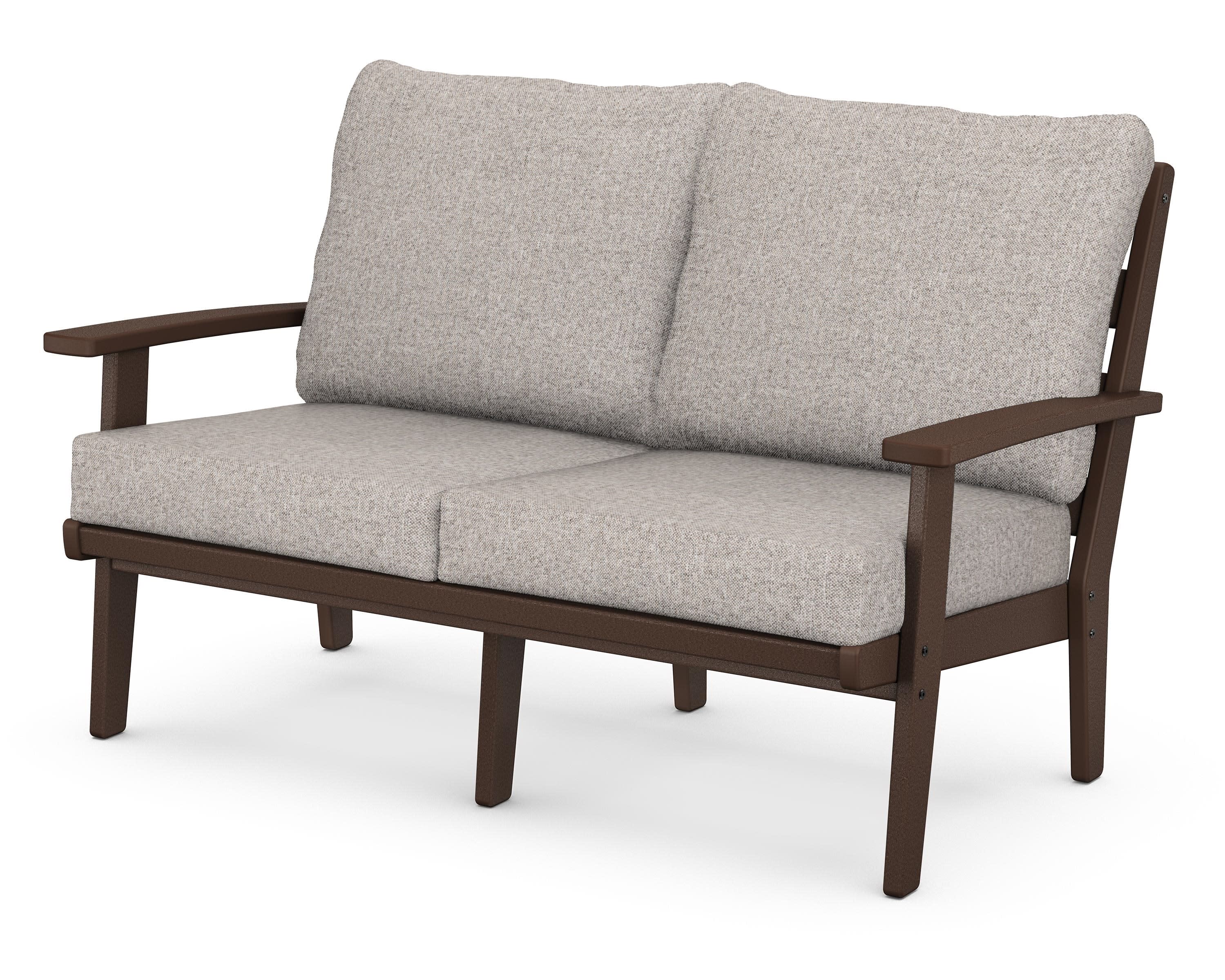 Grant Park Deep Seating Loveseat in Mahogany / Weathered Tweed