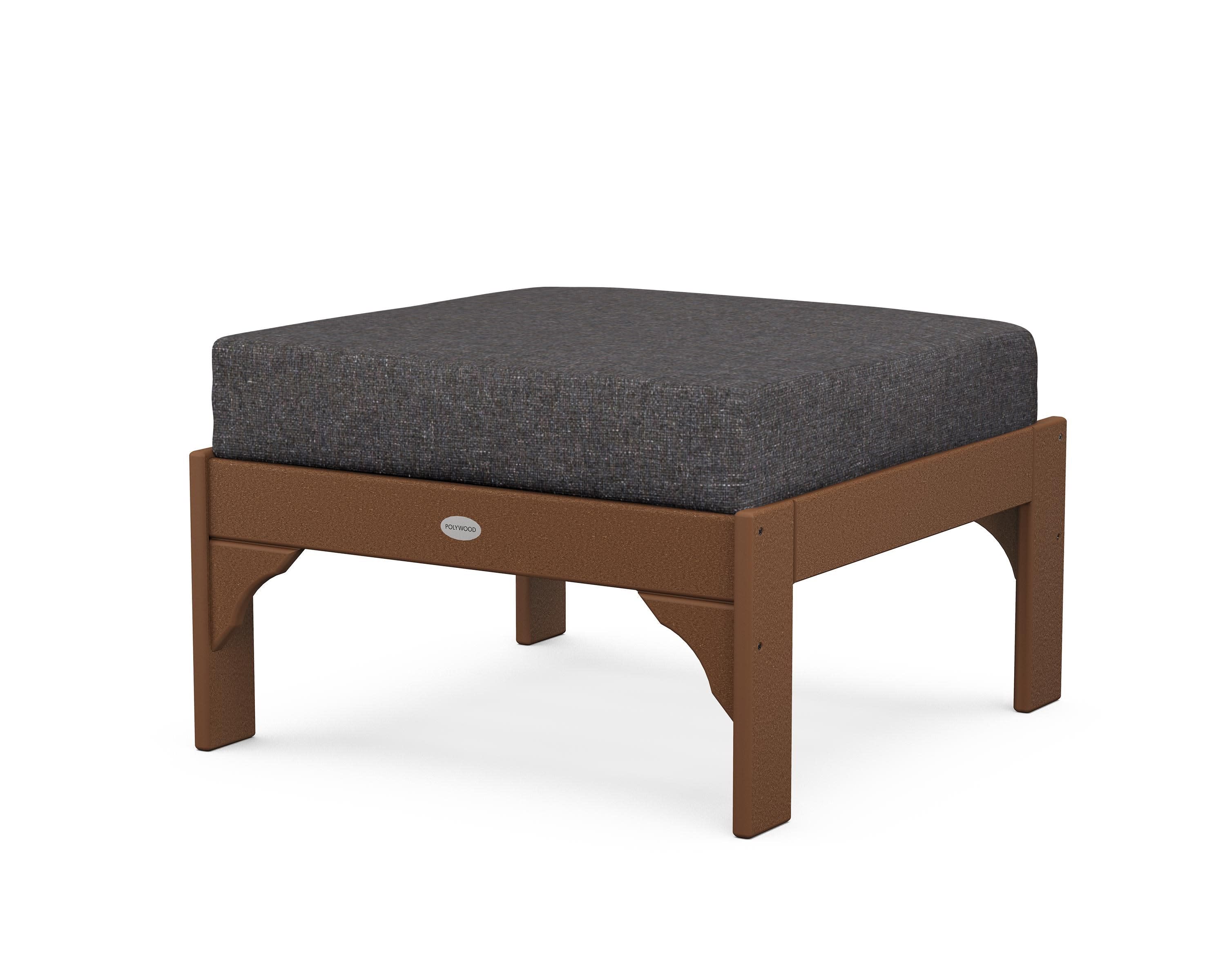 Vineyard Deep Seating Ottoman in Teak / Ash Charcoal