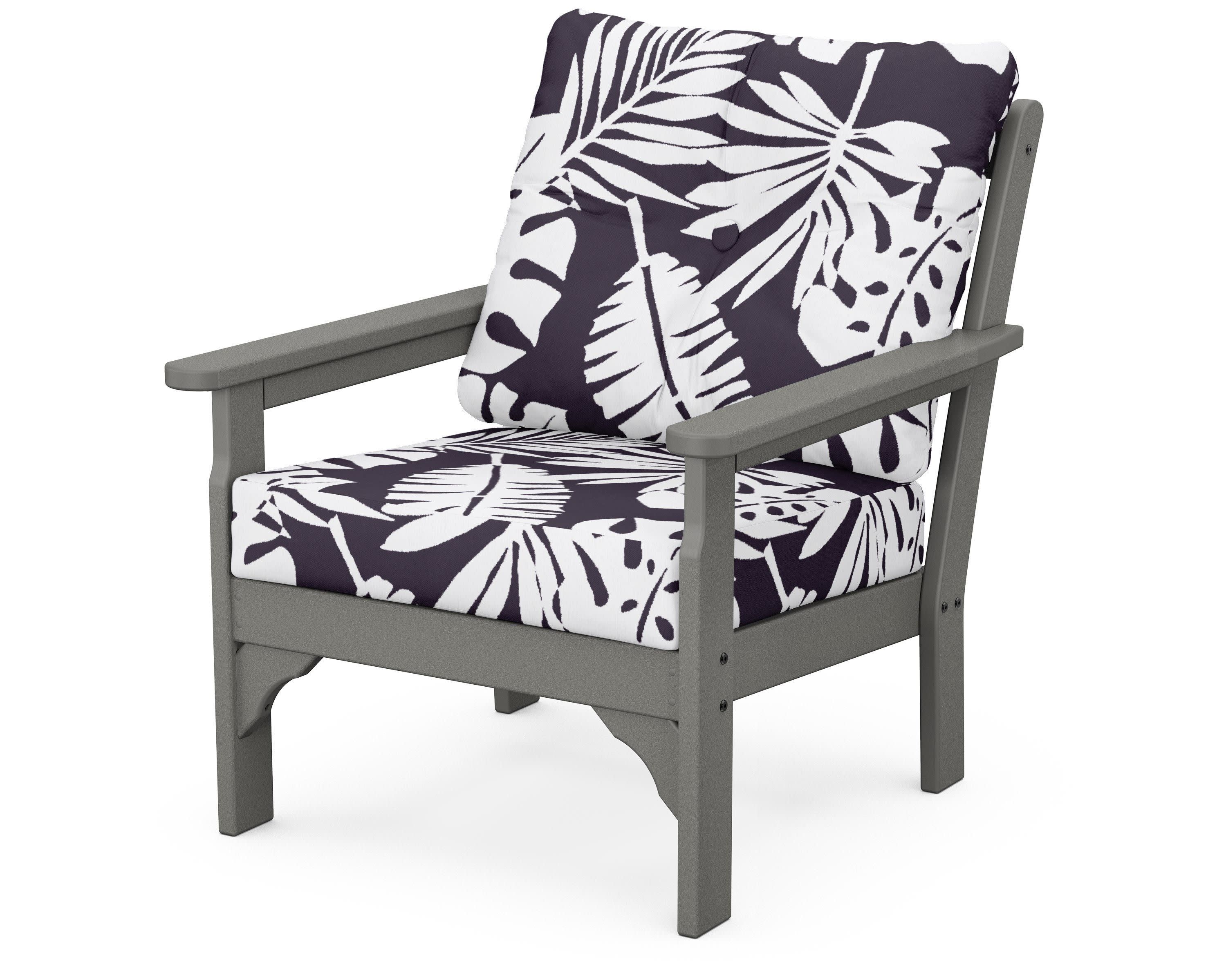Vineyard Deep Seating Chair in Slate Grey / Leaf Navy