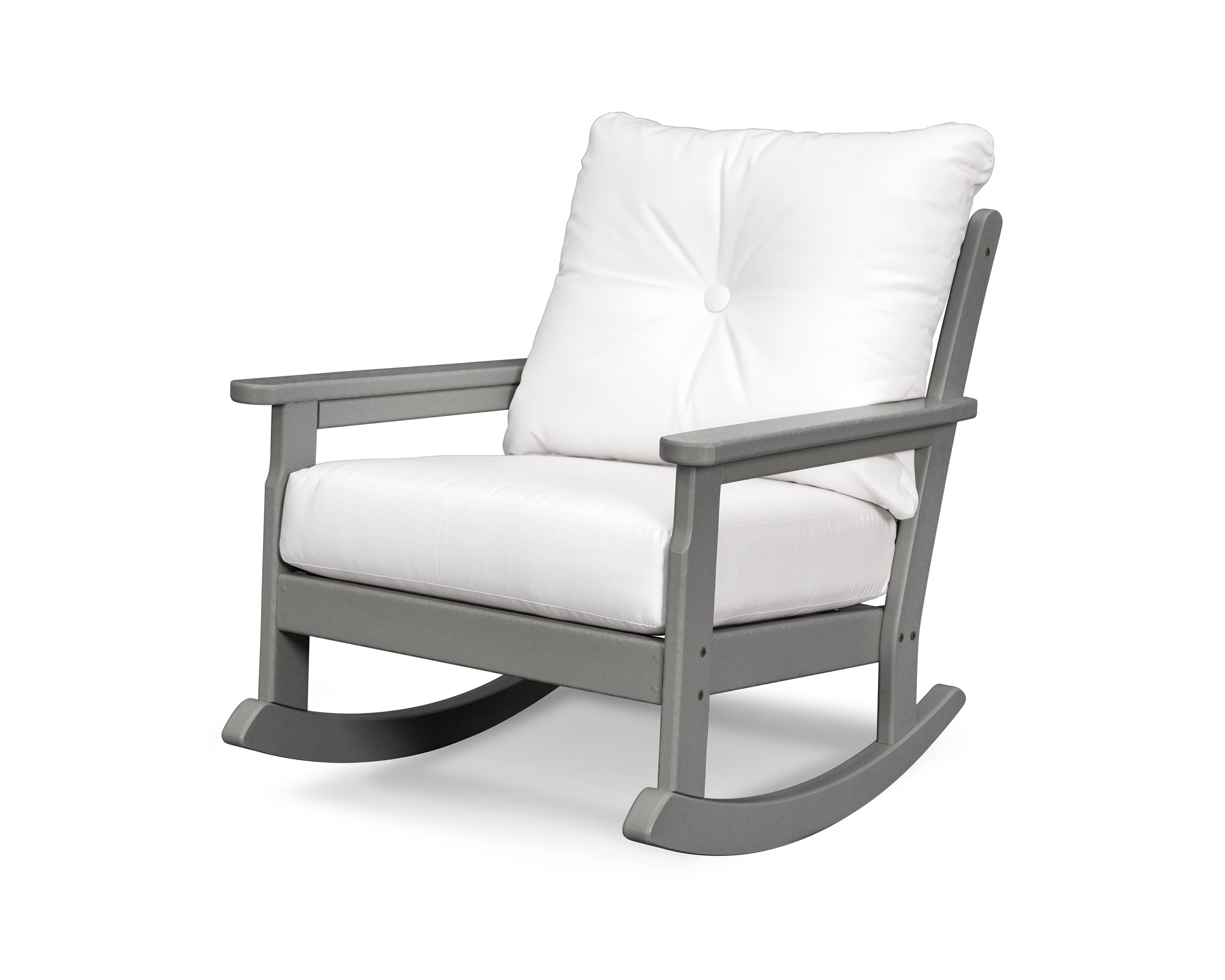 Vineyard Deep Seating Rocking Chair in Slate Grey / Natural