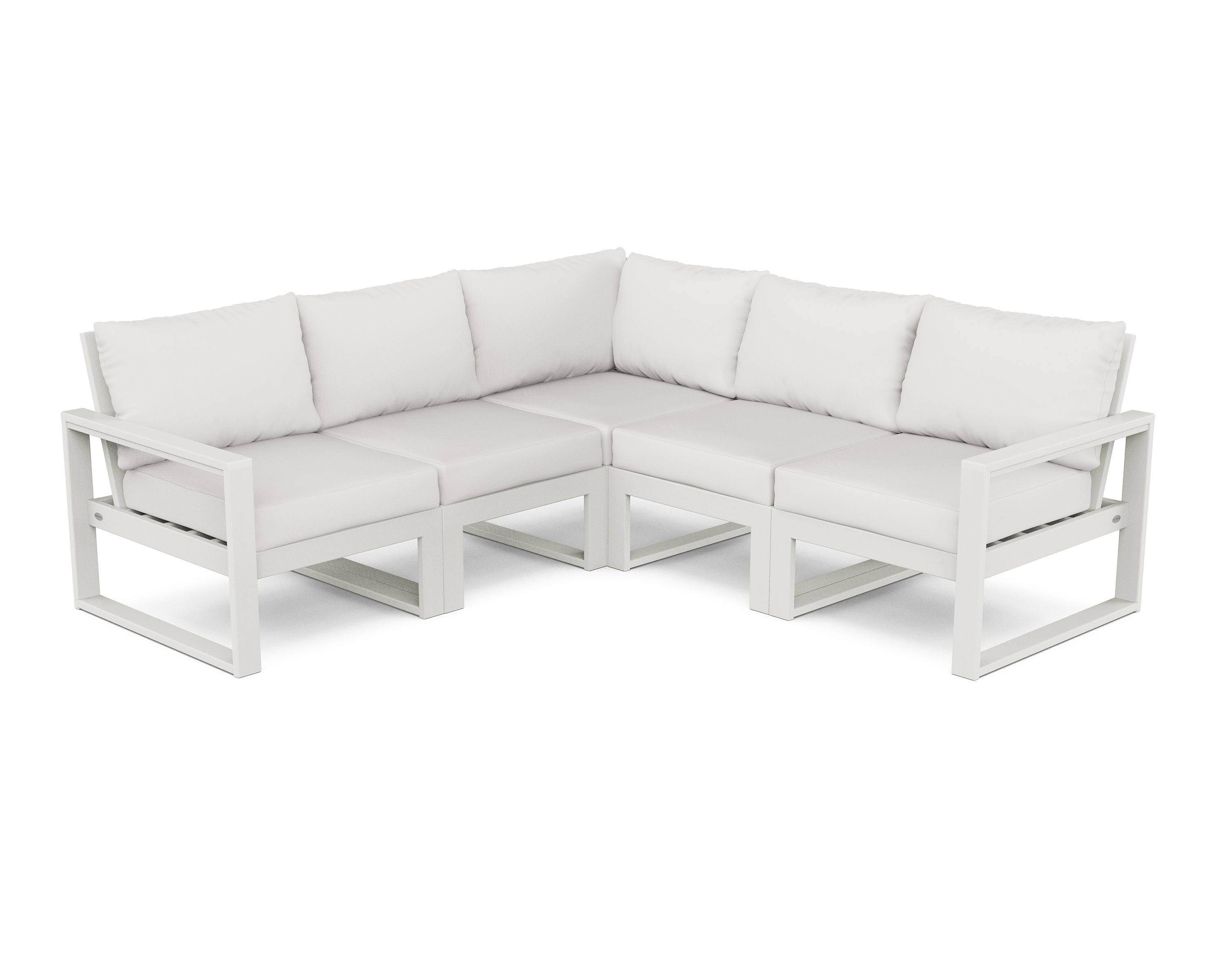 EDGE 5-Piece Modular Deep Seating Set in Vintage White / Natural Linen