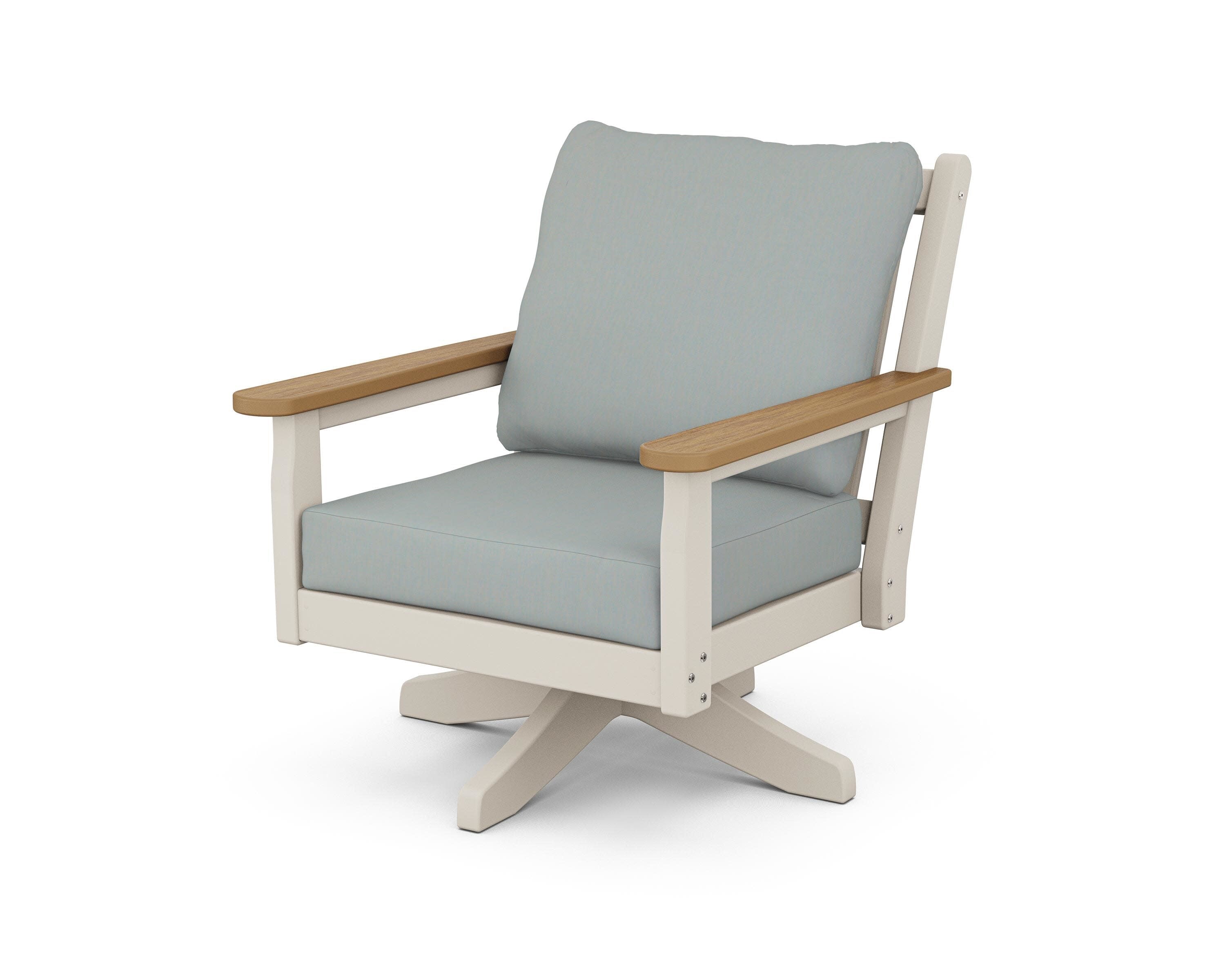 Chippendale Deep Seating Swivel Chair in Sand / Natural / Spa