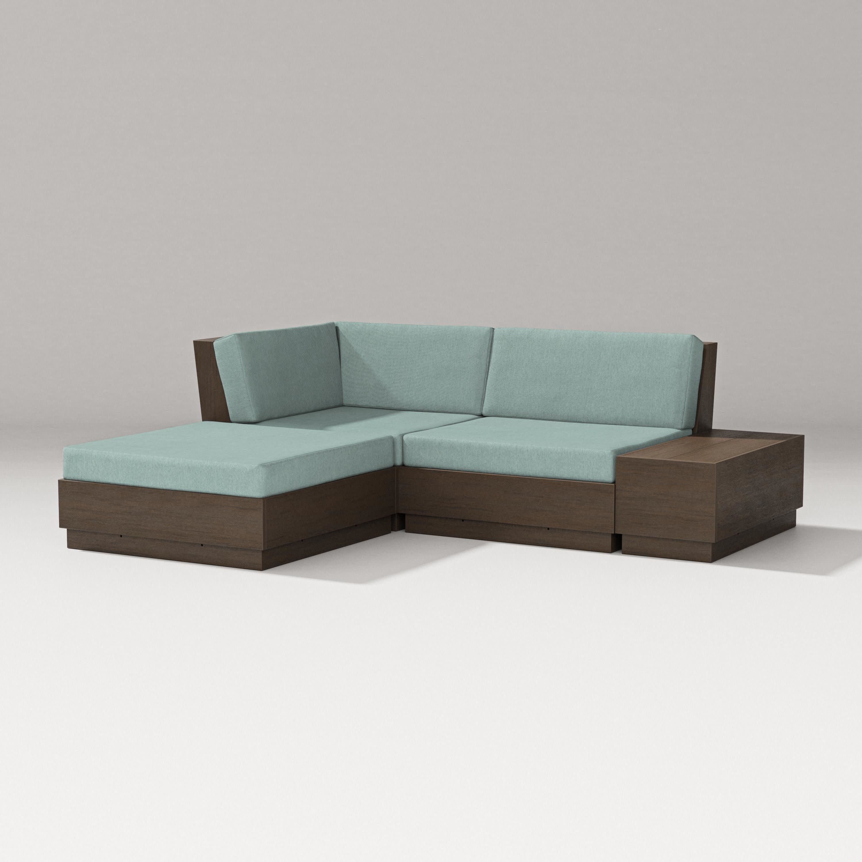 Elevate Loveseat Sectional with Chaise in Kona / Glacier Spa