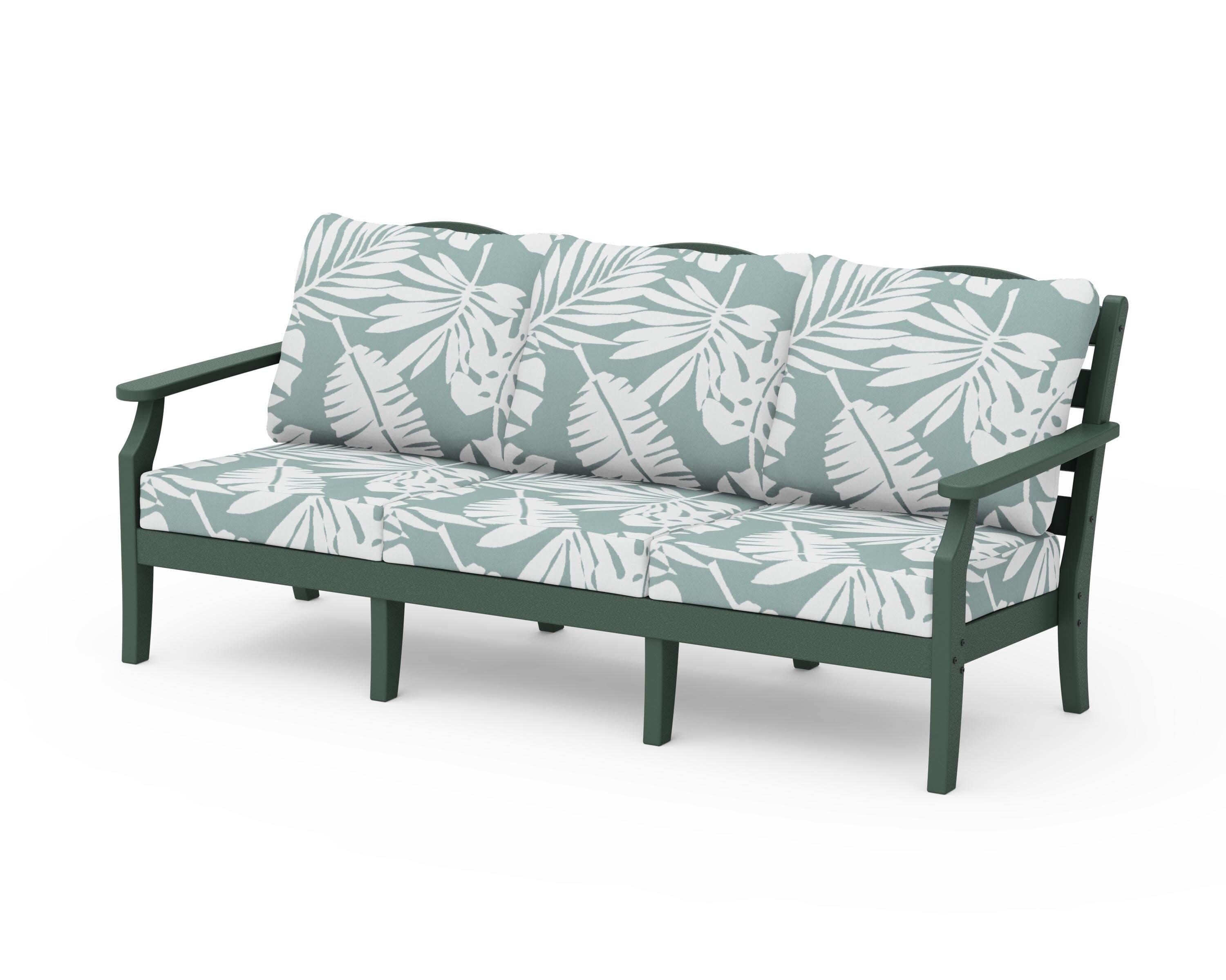 Savannah Deep Seating Sofa in Green / Leaf Glacier Spa