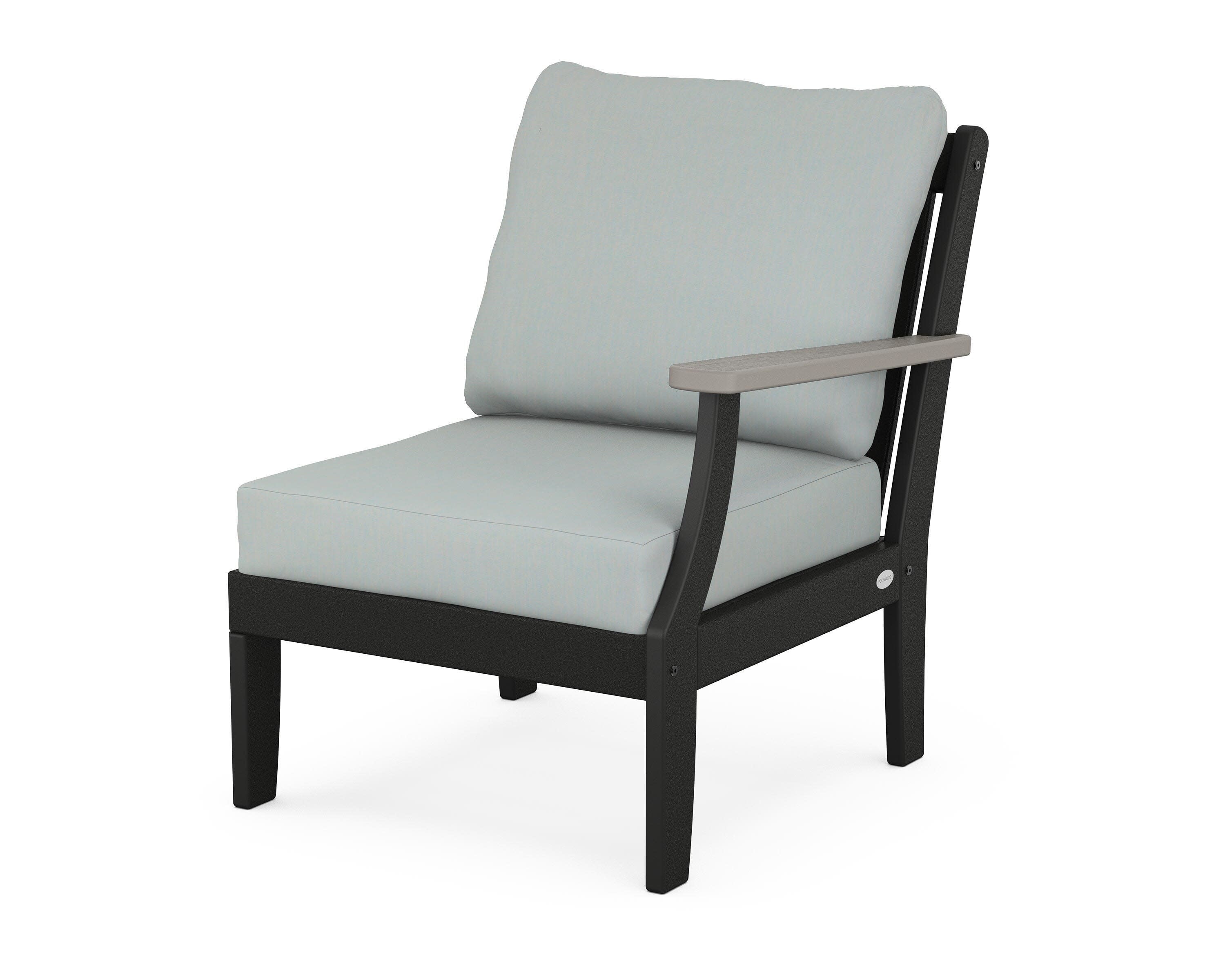 Braxton Modular Right Arm Chair in Black / Driftwood / Spa