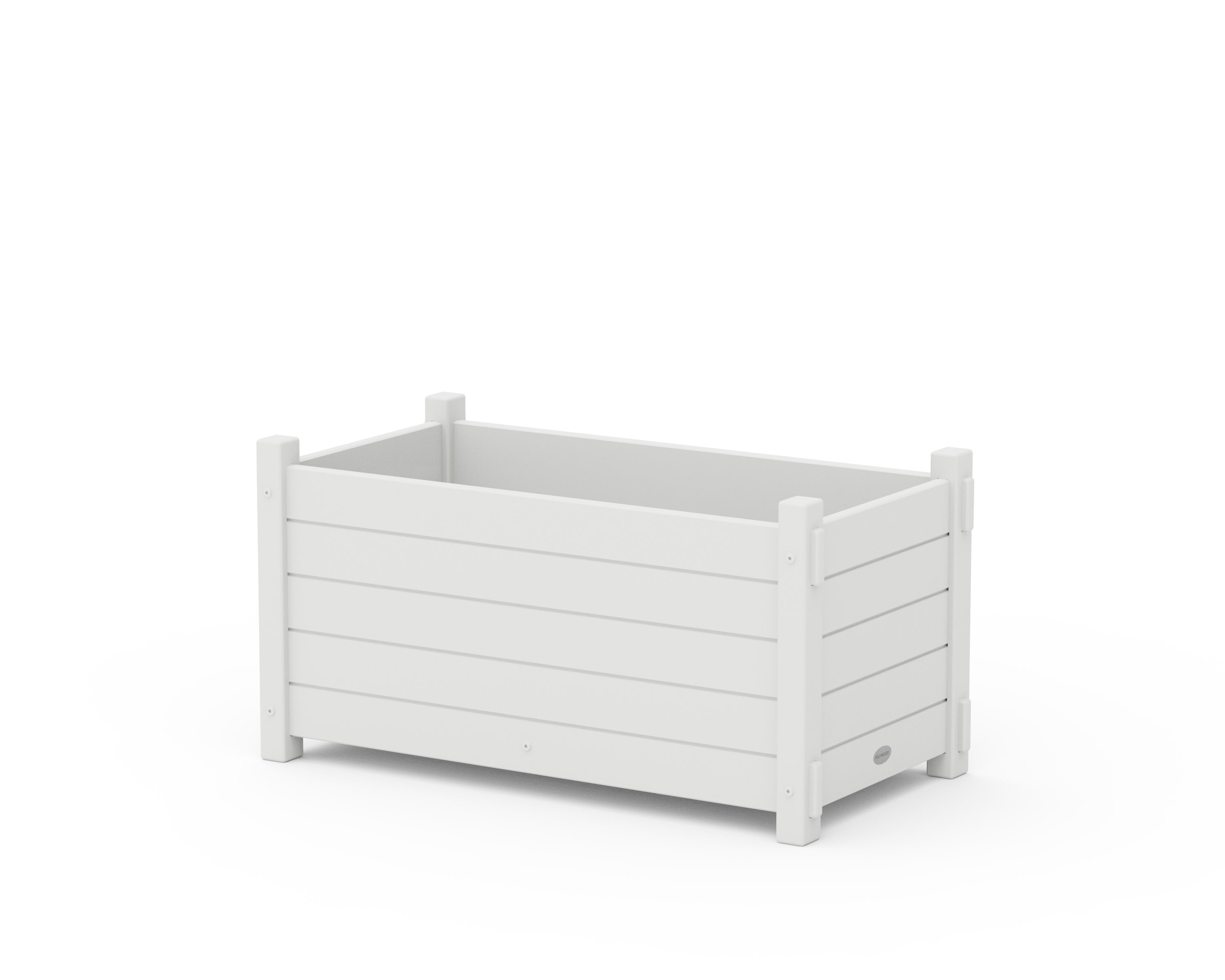 Nautical Rectangle Double Planter Box in White