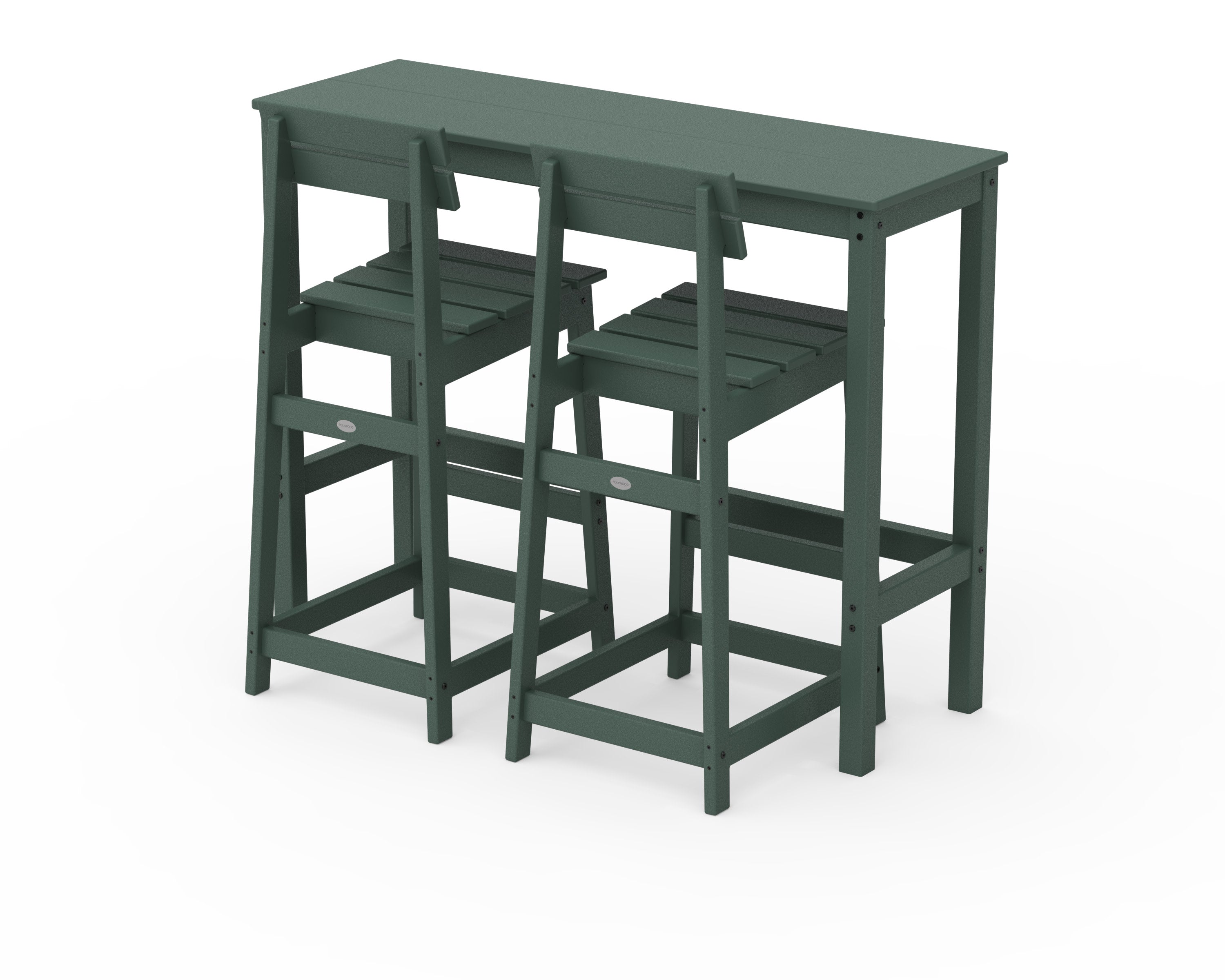 Modern Studio Plaza Bar Chair 3-Piece Balcony Set in Green