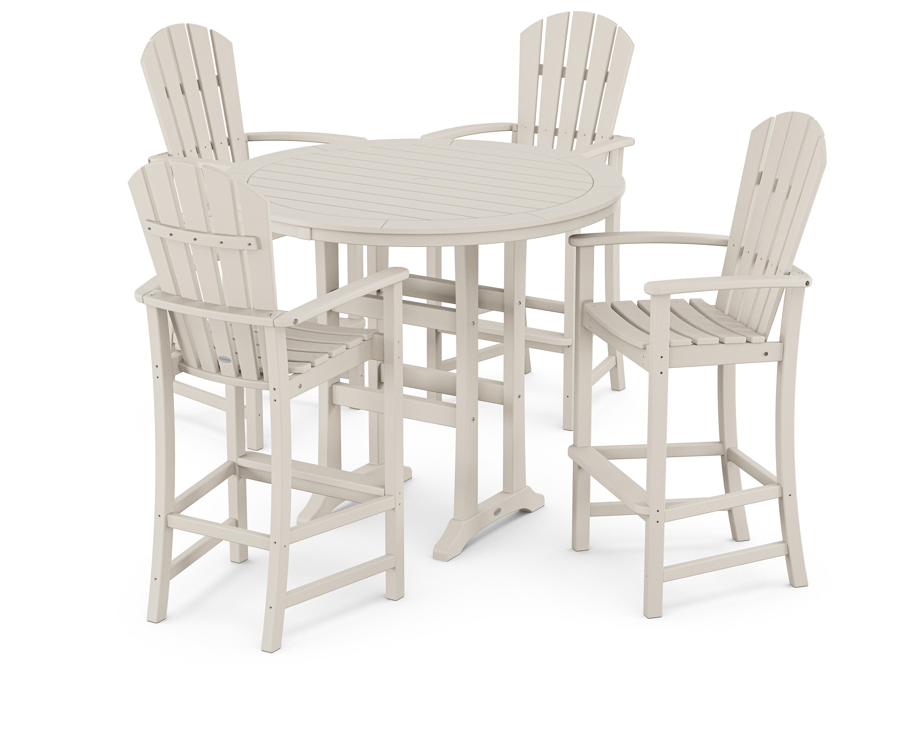 Palm Coast 5-Piece Round Bar Set in Sand