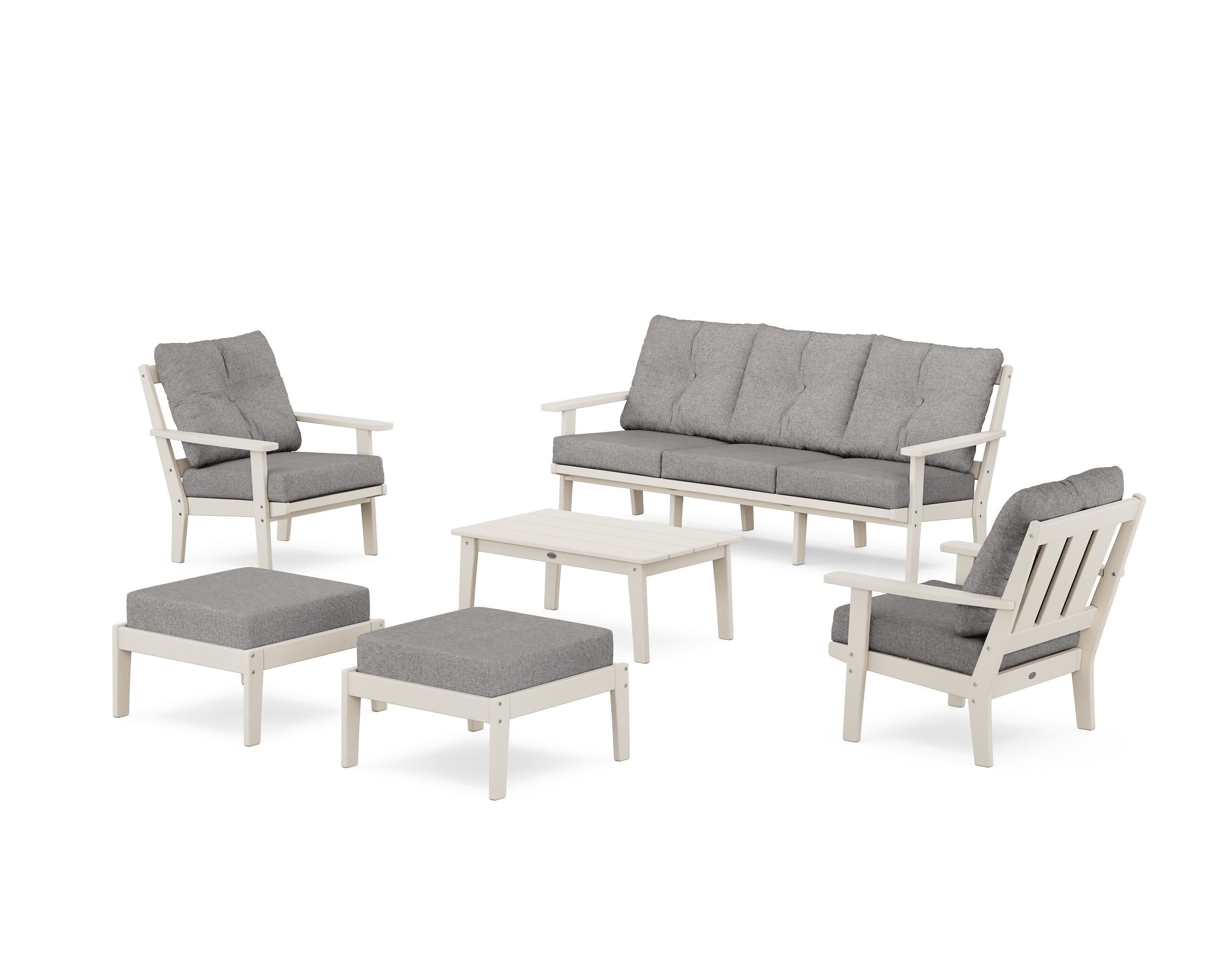 Oxford 6-Piece Lounge Sofa Set in Sand / Grey Mist