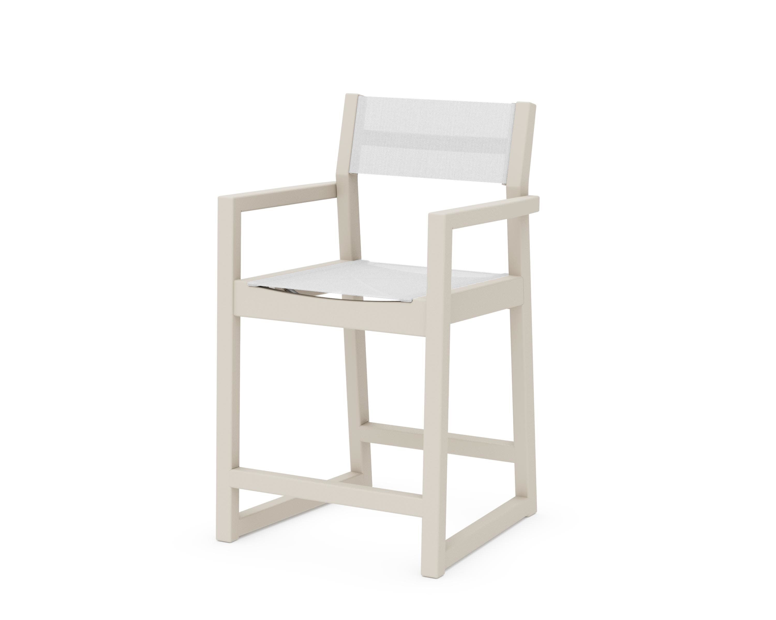 EDGE Sling Counter Arm Chair in Sand / White Sling
