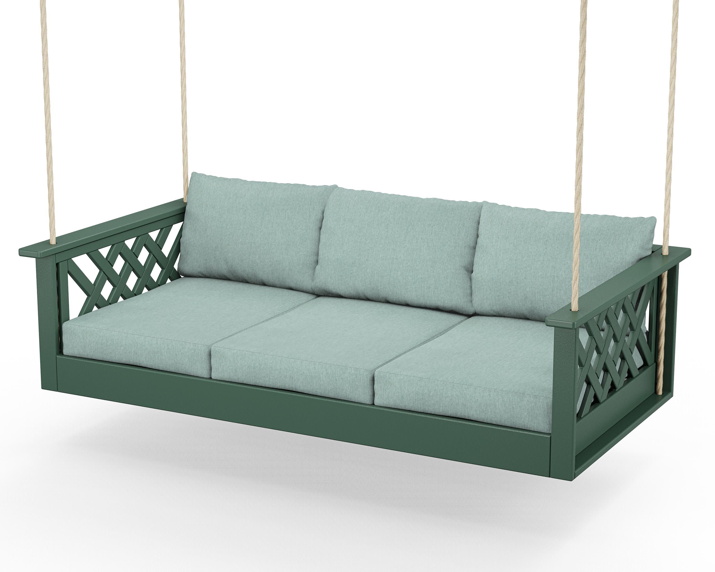 Wovendale Daybed Swing in Green / Glacier Spa