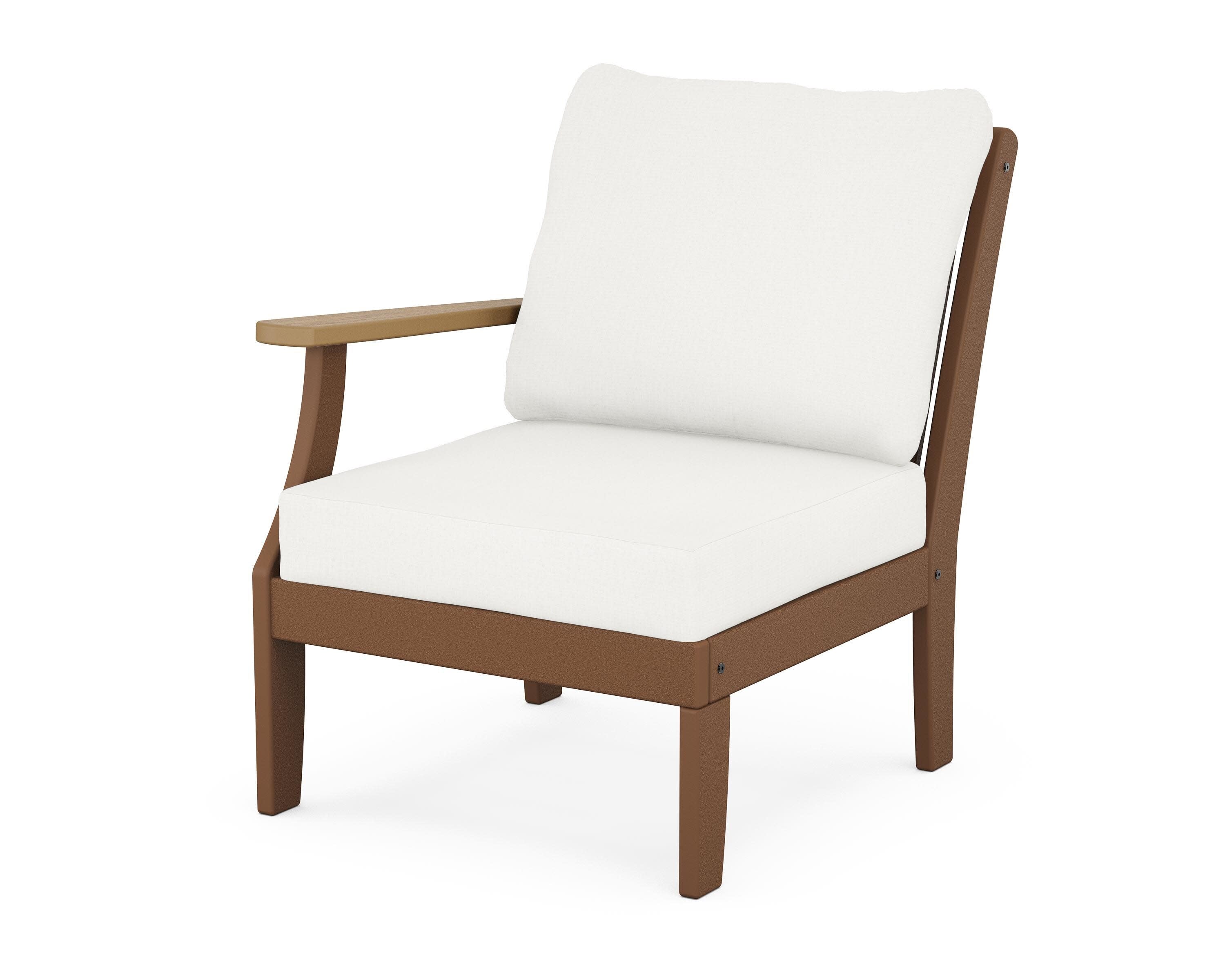 Braxton Modular Left Arm Chair in Teak / Natural / Natural Linen