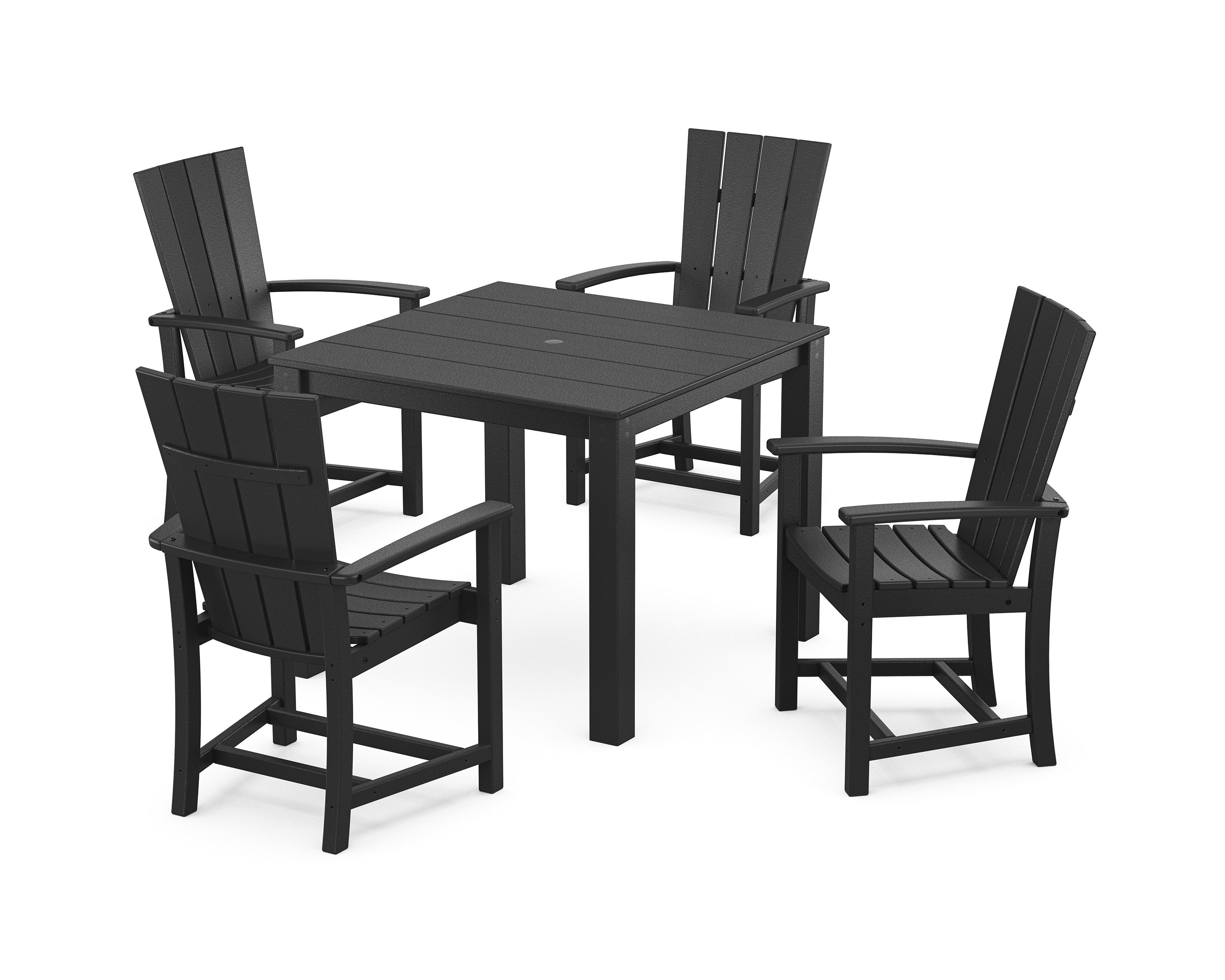 Quattro 5-Piece Parsons Dining Set in Black