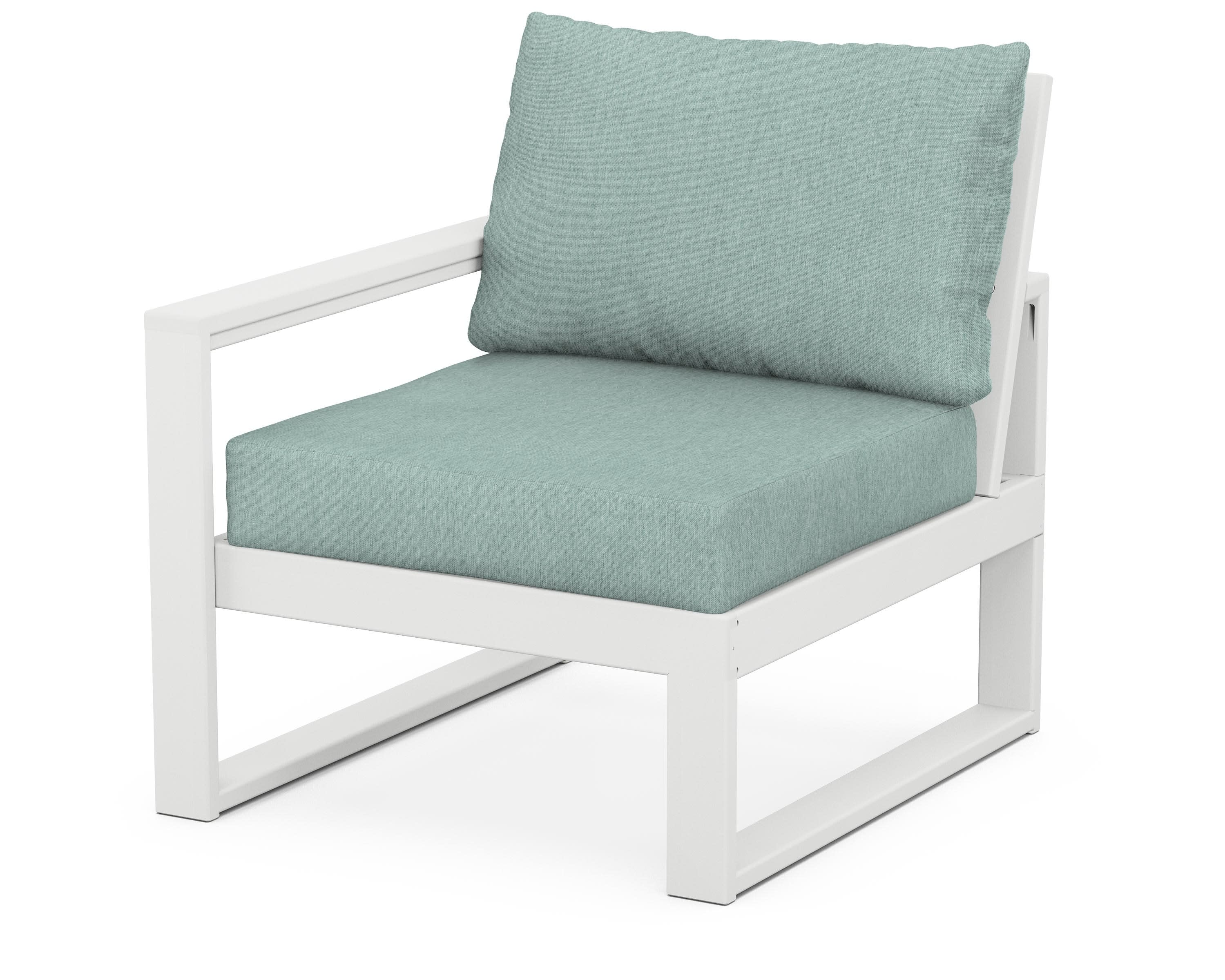 EDGE Modular Left Arm Chair in White / Glacier Spa
