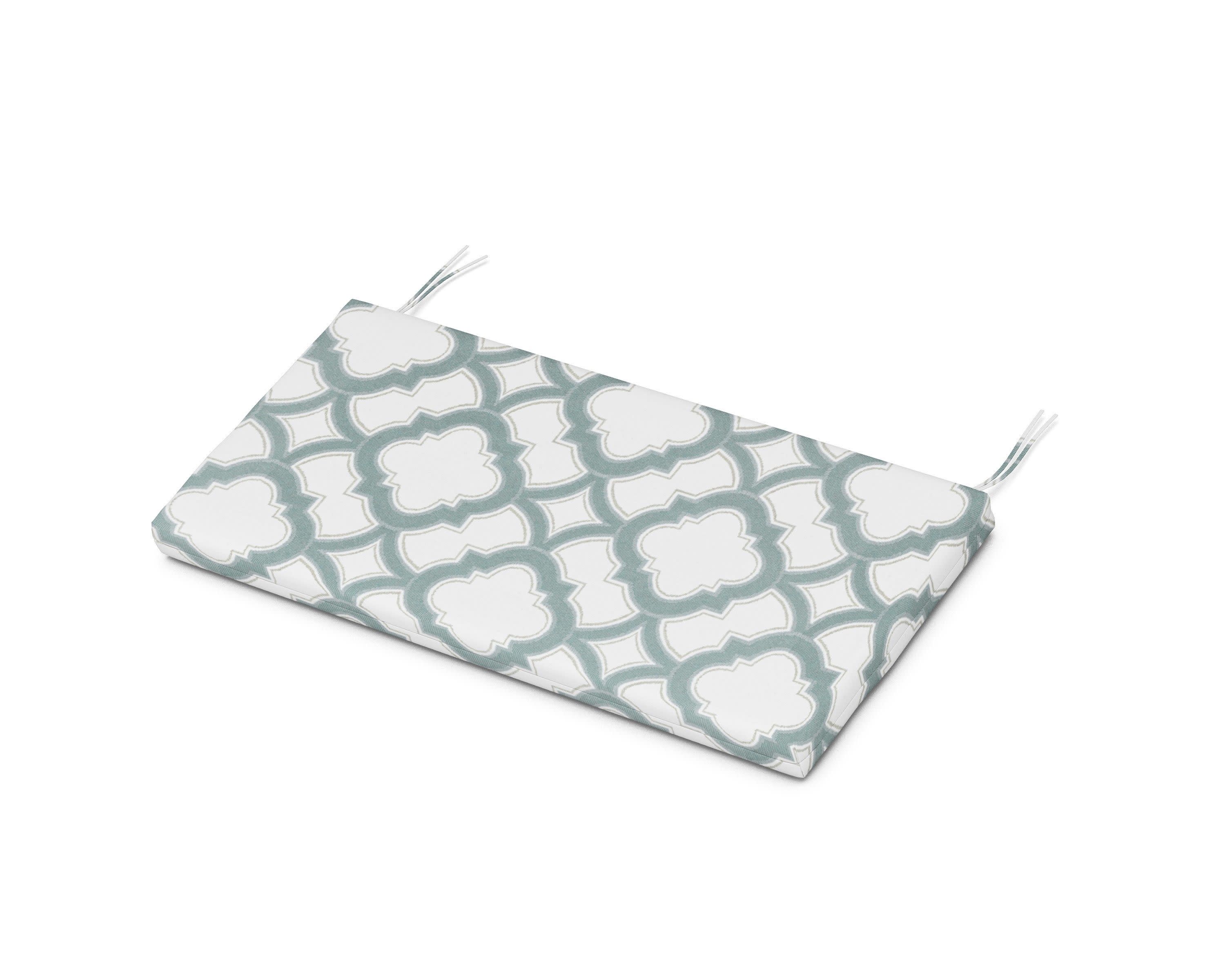 Kids Bench Seat Pad in Trellis Glacier Spa