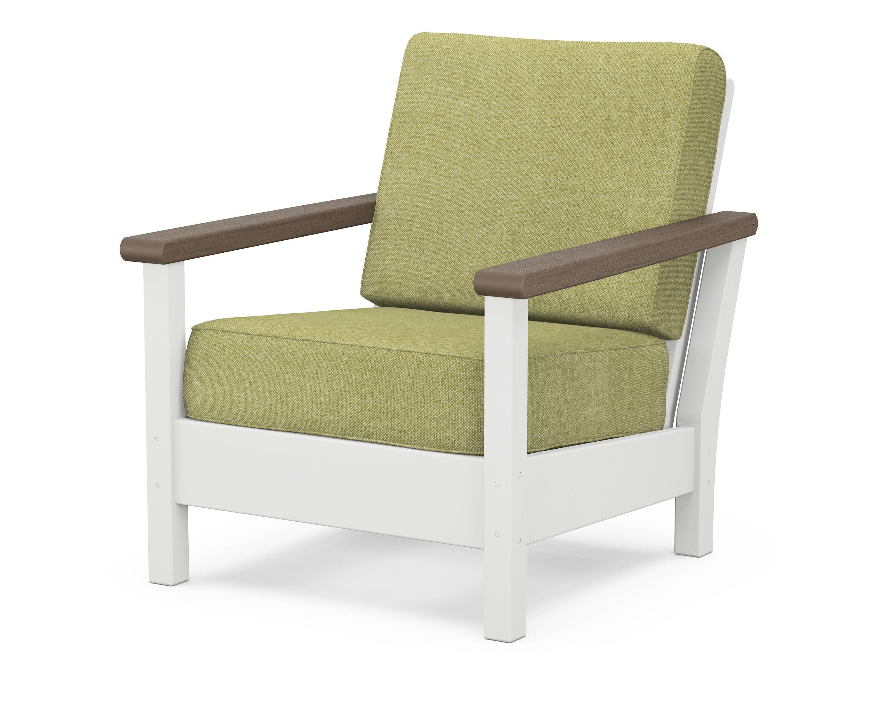 Harbour Deep Seating Chair in White / Kona / Chartreuse Boucle