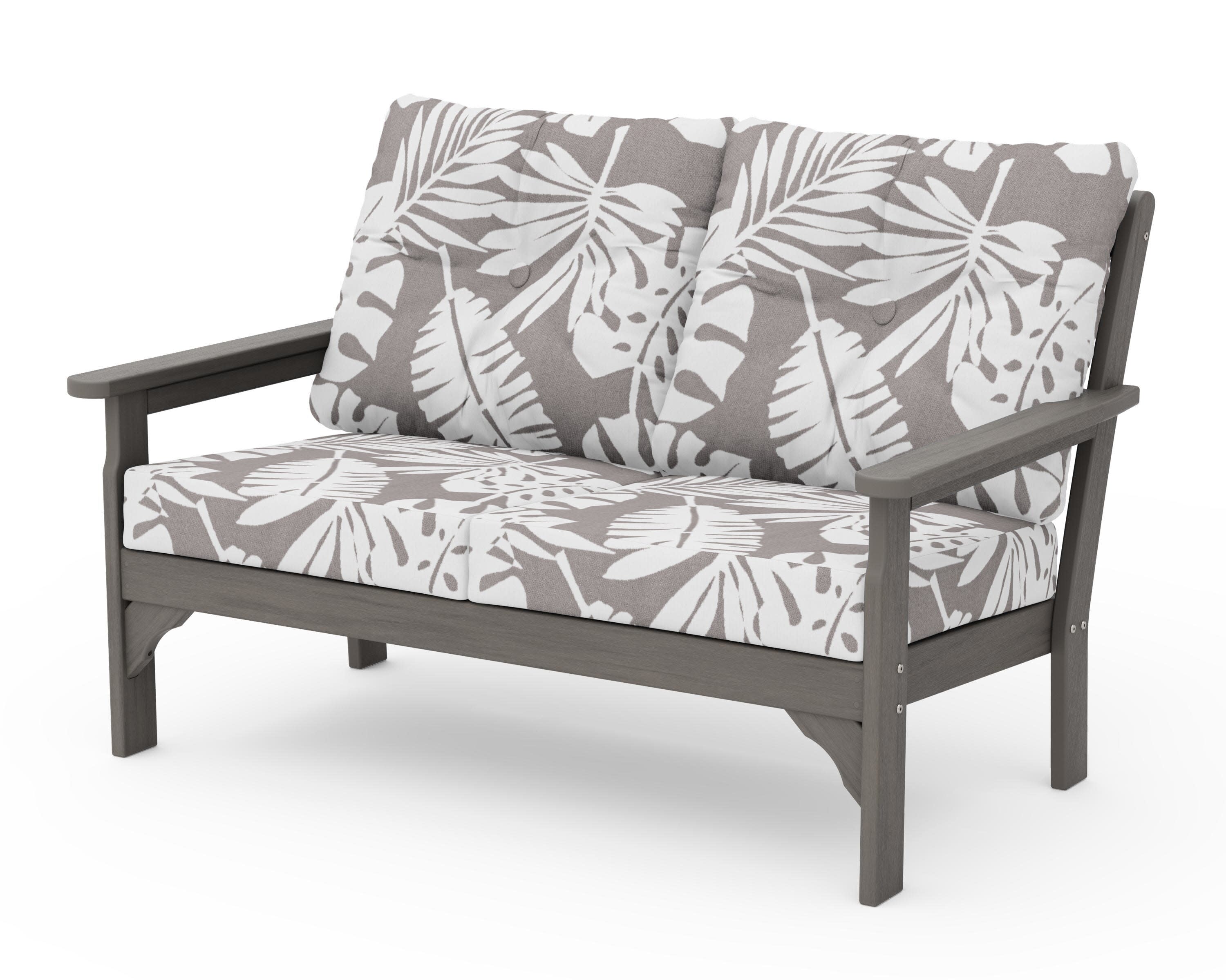 Vineyard Deep Seating Loveseat in Driftwood / Leaf Grey Mist