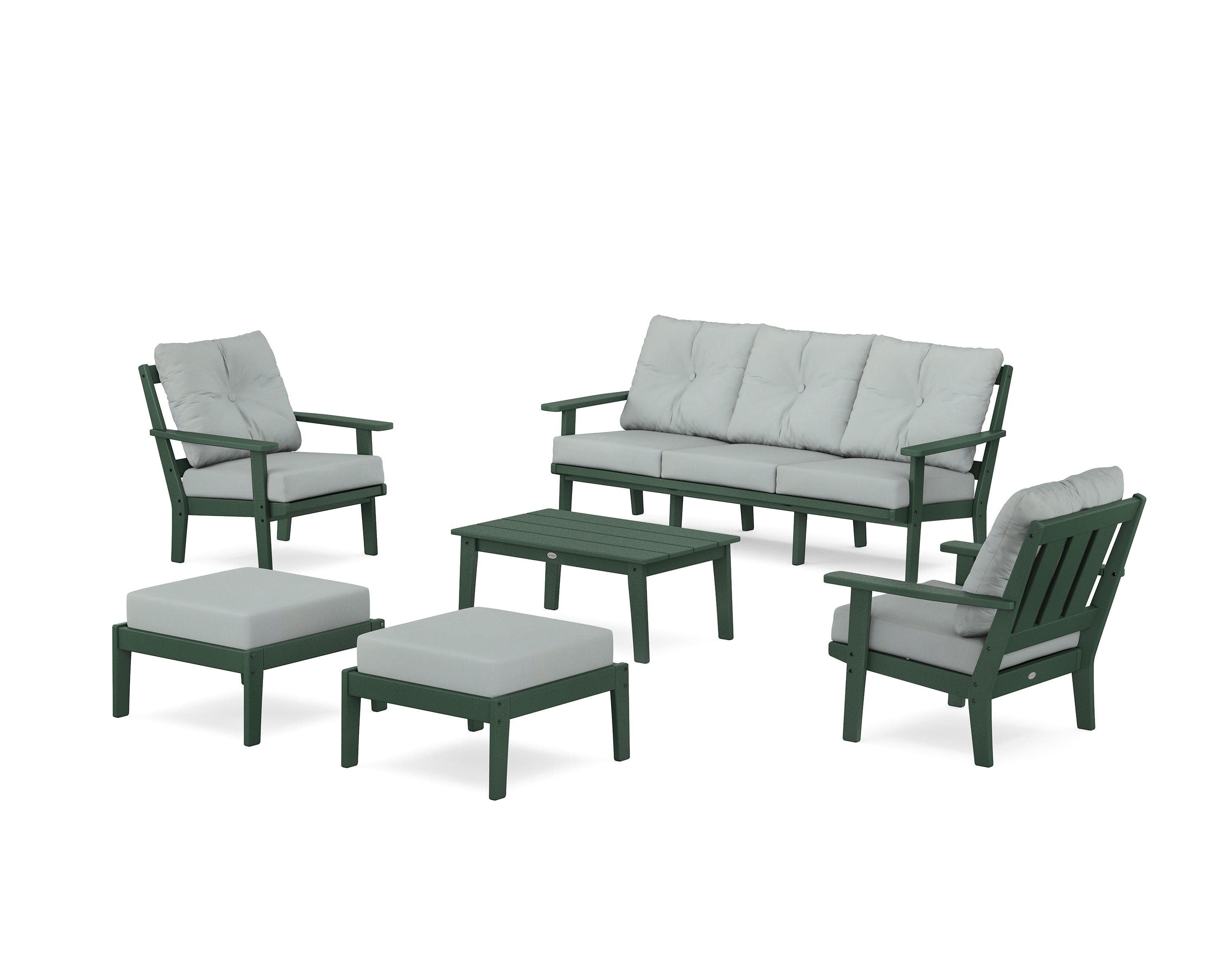 Oxford 6-Piece Lounge Sofa Set in Green / Spa