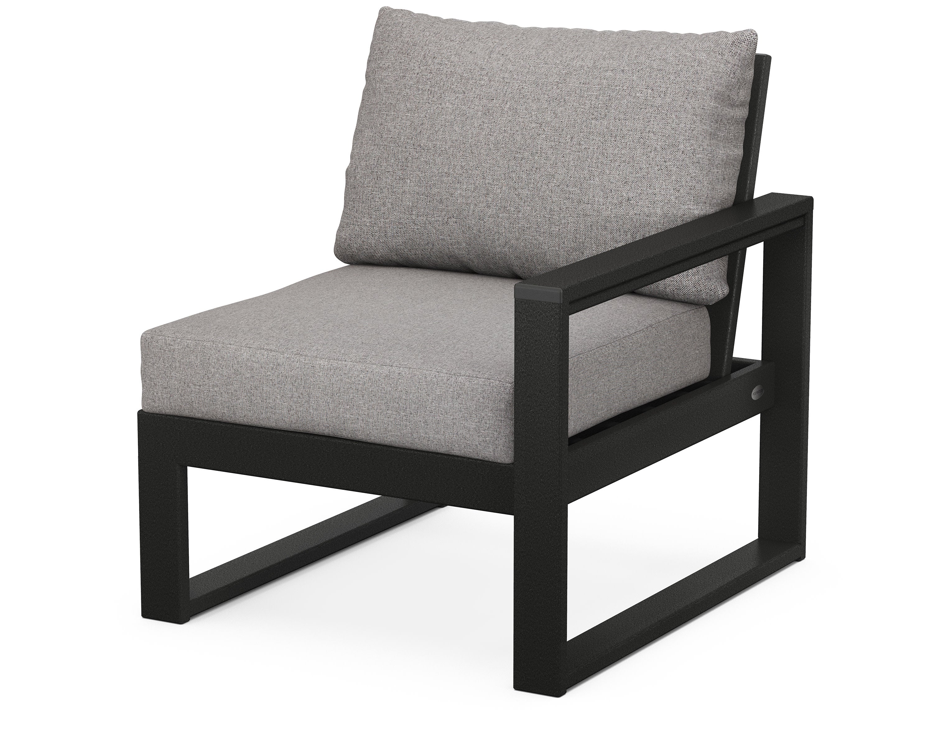 EDGE Modular Right Arm Chair in Black / Grey Mist