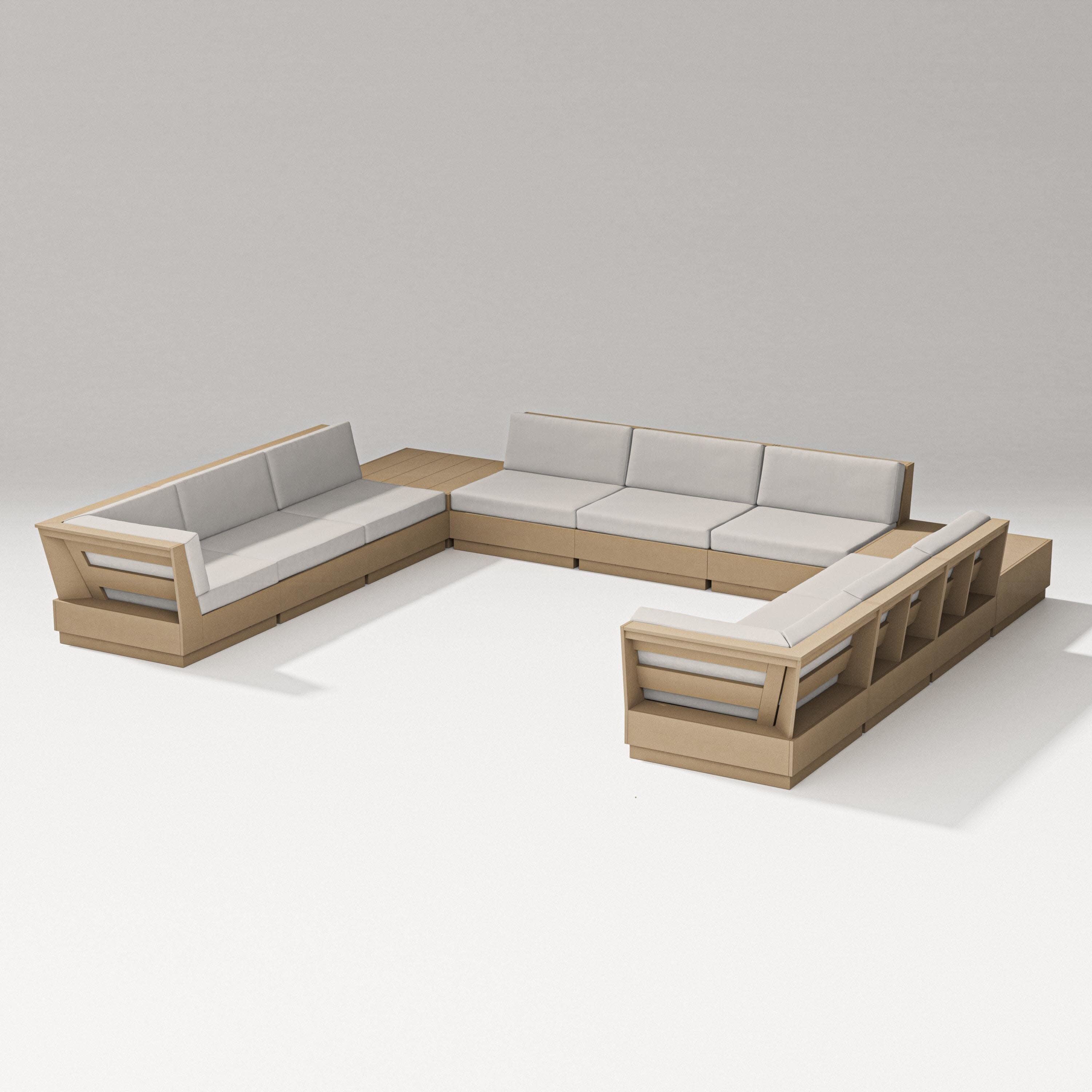 Elevate 11-Piece U-Shaped Sofa Sectional in Vintage Sahara / Cast Ash